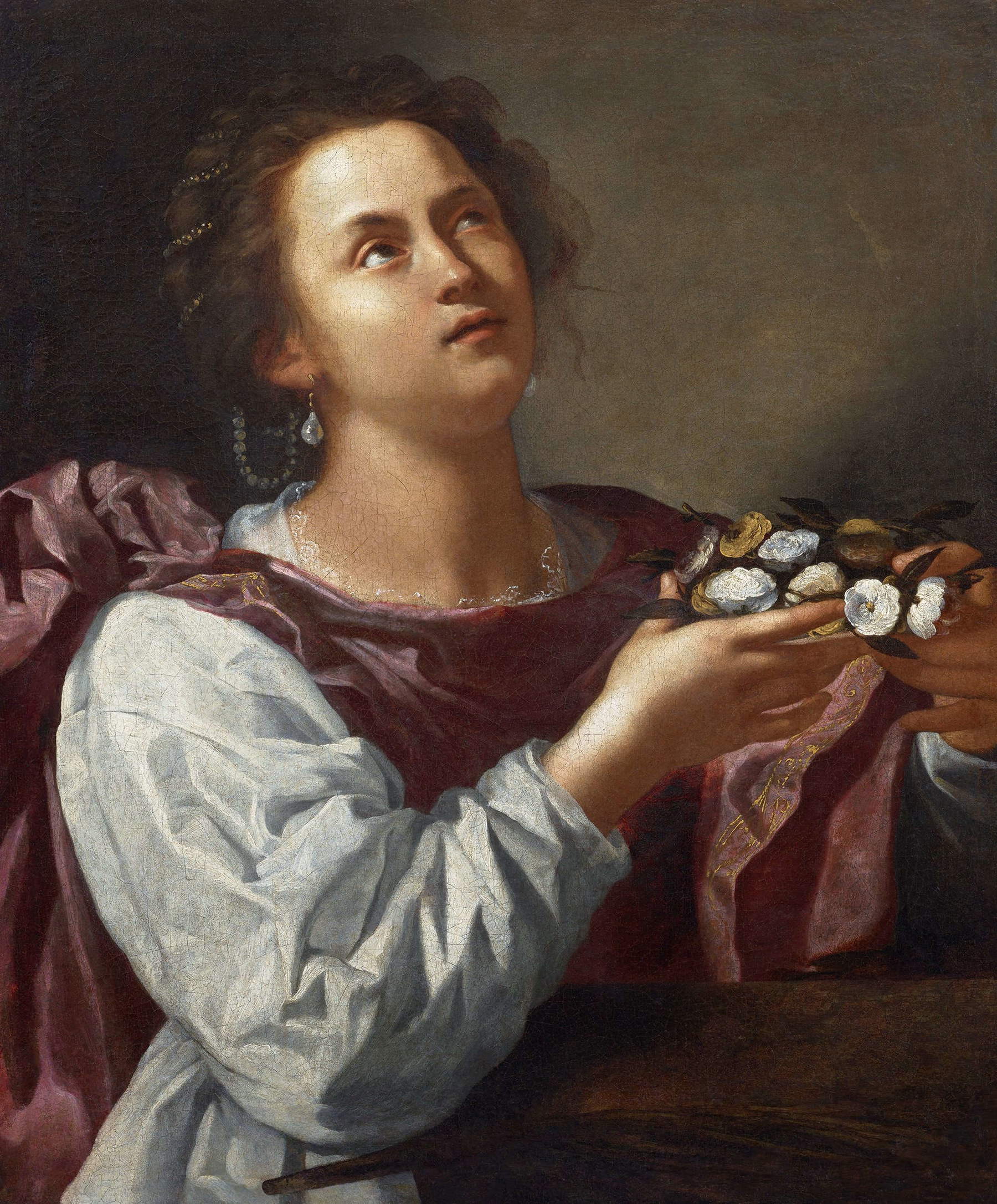 Artemisia Gentileschi (attr.), Saint Dorothy (oil on canvas, 74 x 62 cm)