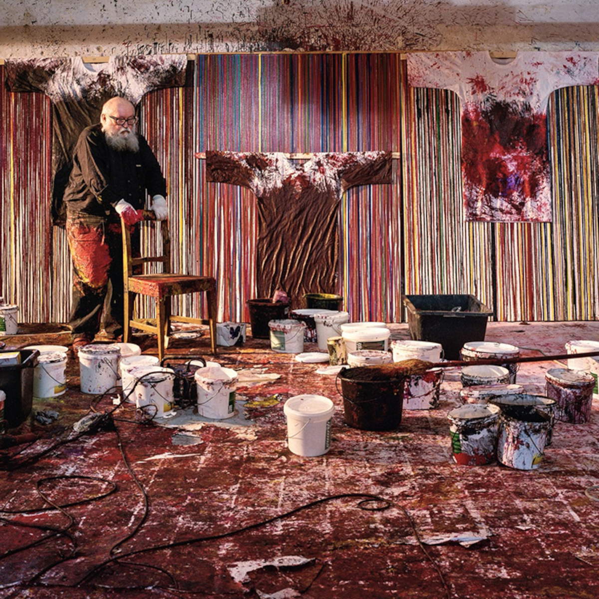 Aurelio Amendola, Hermann Nitsch - Vienna (2012; C - Print, 150 x 150 cm (155 x 155 cm with frame) &copy; Aurelio Amendola