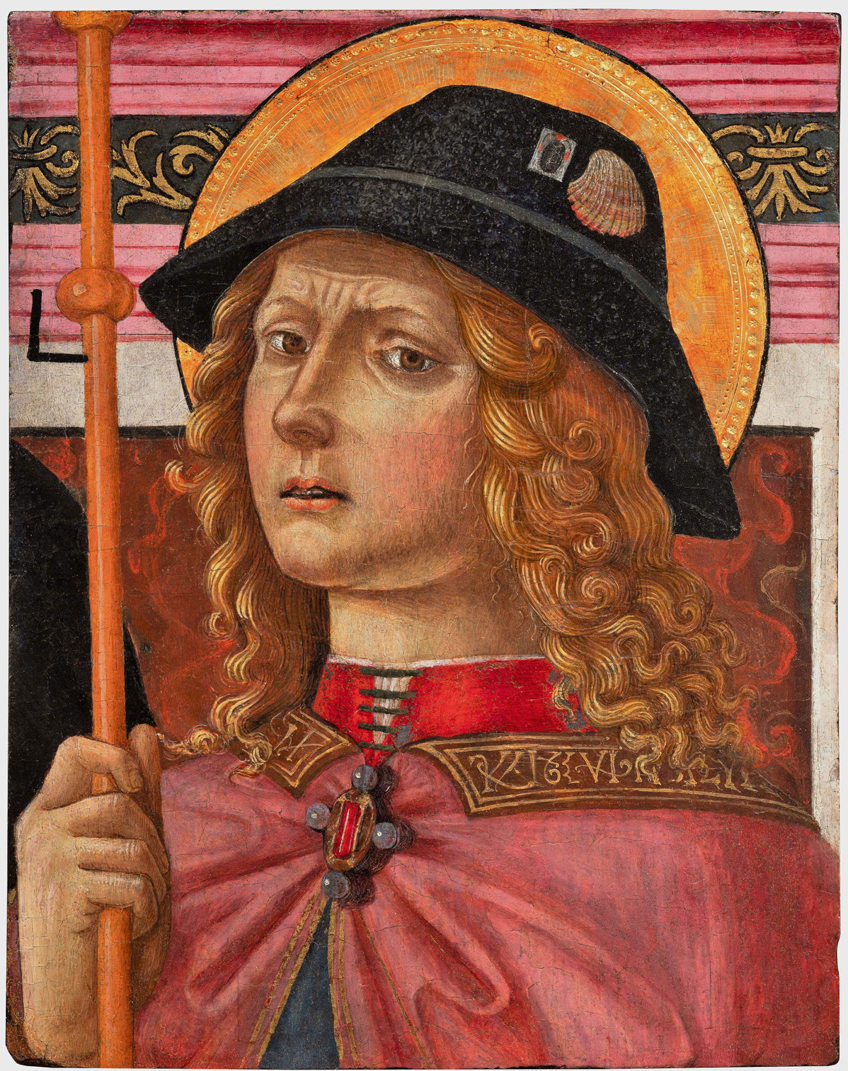 Bartolomeo Caporali, San Rocco, Fragment des Altarbilds der Jäger von Castiglione del Lago (1487; Tempera auf Holz)