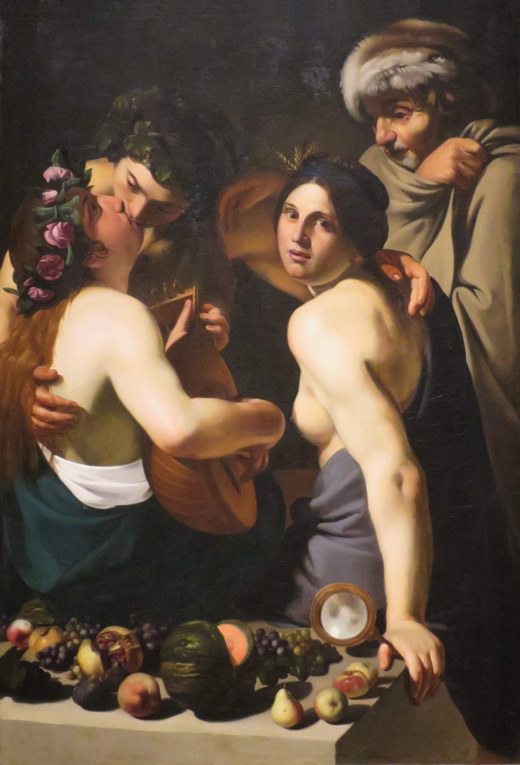 Bartolomeo Manfredi, Allegorie der vier Jahreszeiten (1610; Öl auf Leinwand, 133,7 x 90,8 cm; Dayton, Dayton Art Institute, Geschenk von Herrn und Frau Elton F. MacDonald, 1960.27)