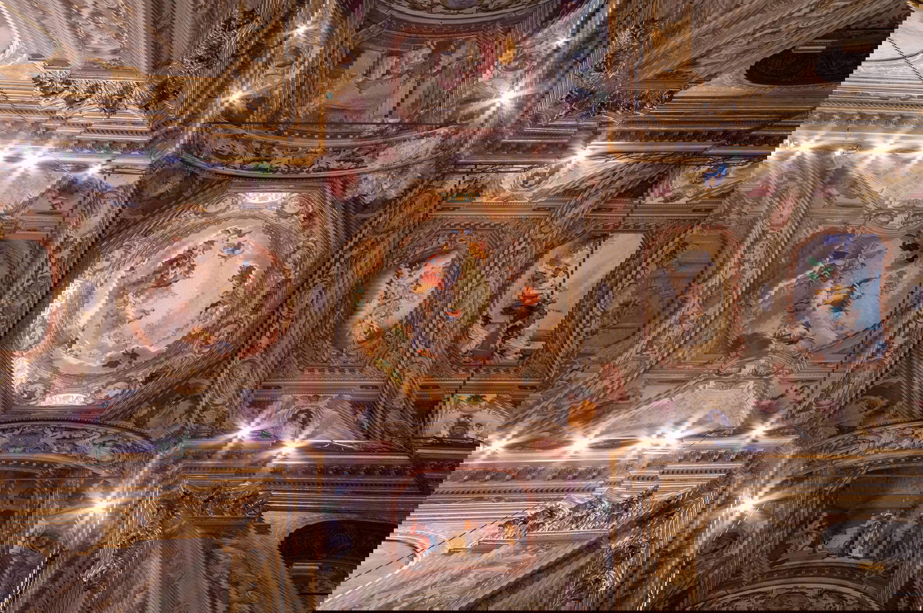 Finalborgo, Basilica di San Biagio, affreschi del soffitto. Crediti Fotografici: Archivio&nbsp;Finale&nbsp;Ligure | Studiowiki | Foto: Davide&nbsp;Busetto