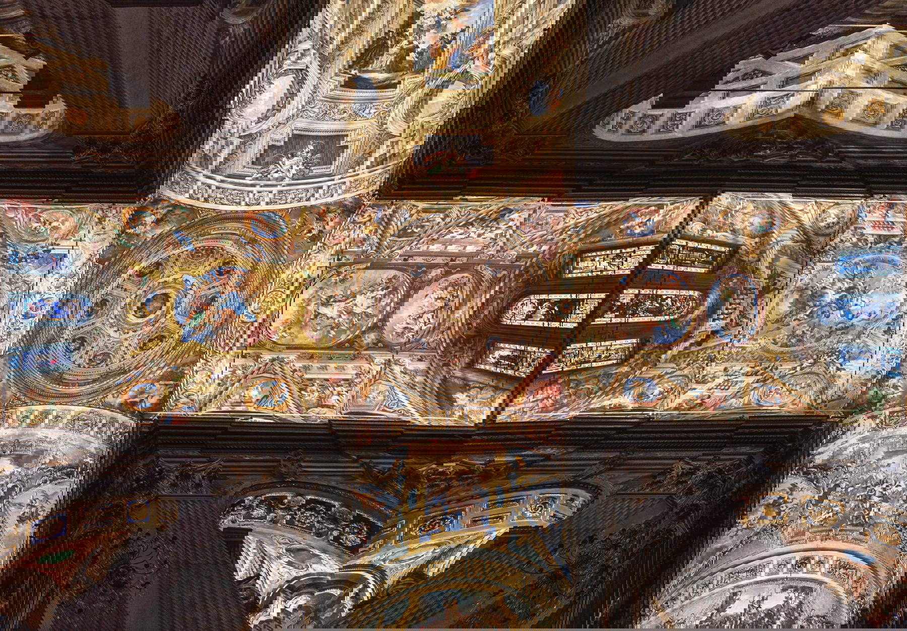 Finalmarina, Basilica di San Giovanni Battista, affreschi del soffitto. Crediti Fotografici: Archivio&nbsp;Finale&nbsp;Ligure | Studiowiki | Foto: Davide&nbsp;Busetto