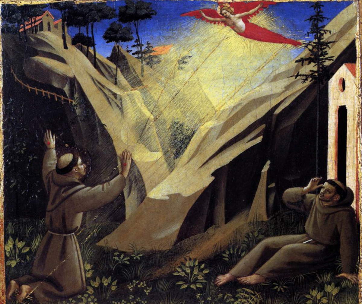 Beato Angelico, Der heilige Franziskus erhält die Stigmata (1440; Tempera und Gold auf Holz; Vatikanstadt, Vatikanische Museen)