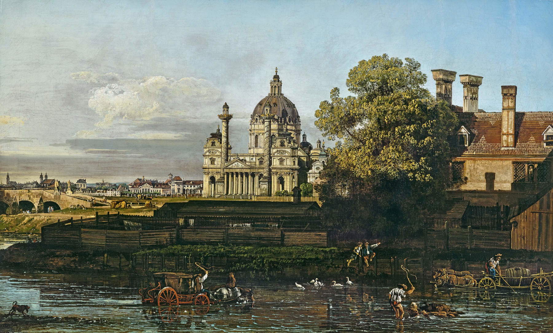 Bernardo Bellotto, Karlskirche, Vienna (Oil on canvas, 48.8 x 79.5 cm). Estimate: &euro;400,000&ndash;600,000. Photo: &copy; DOROTHEUM