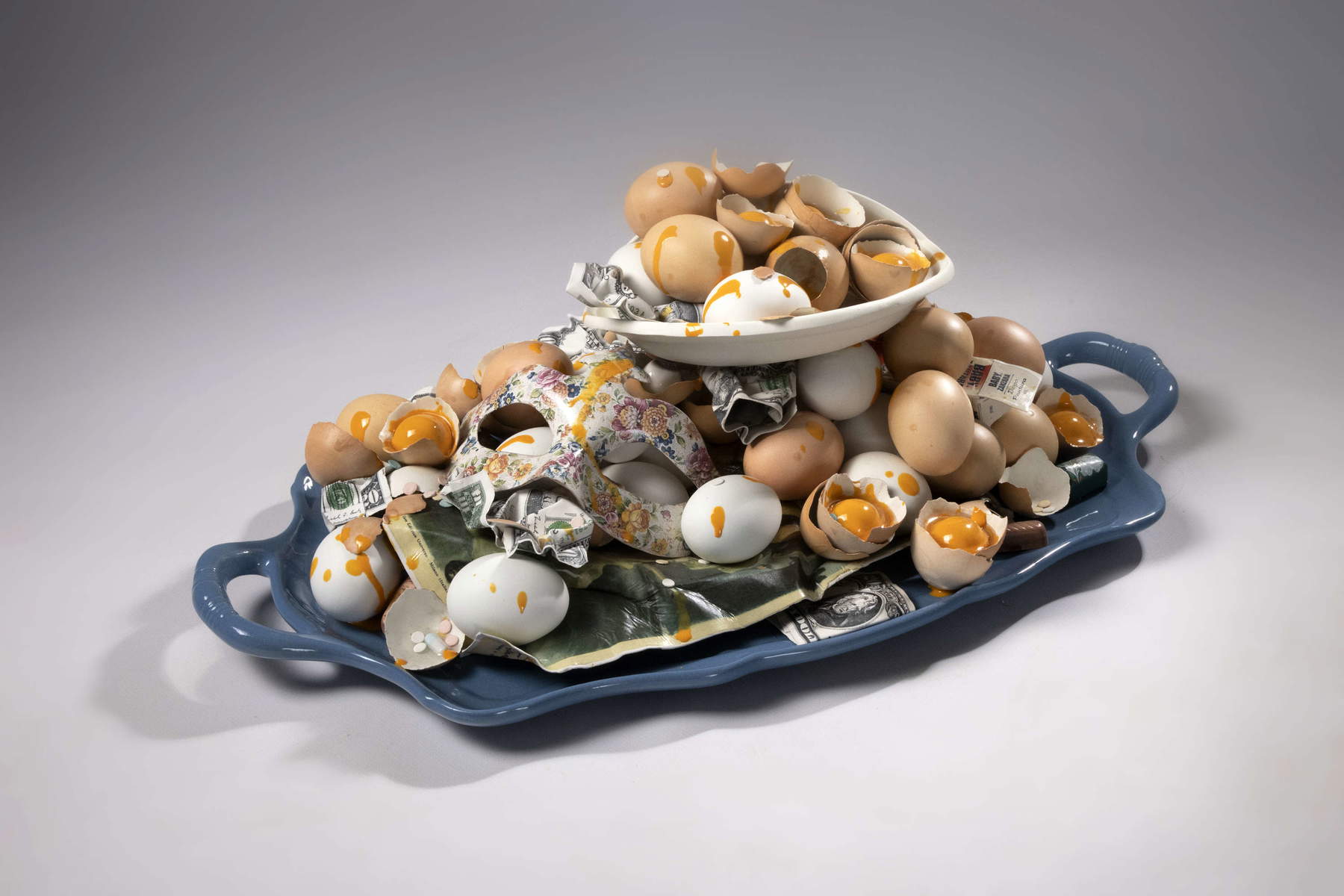 Bertozzi &amp; Casoni, Carnival (2025; polychrome ceramic, 20 x 60 x 34 cm). By permission of ABC-ARTE Genoa-Milan, Copyright Bertozzi &amp; Casoni