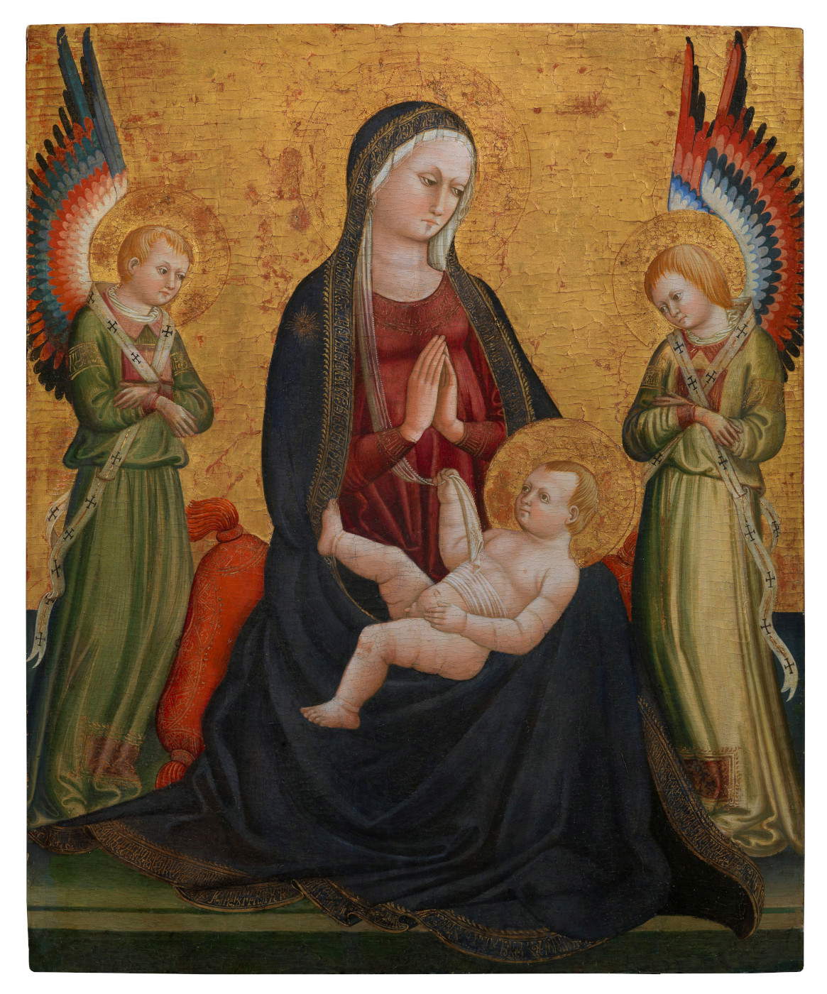 Neri di Bicci, Madonna and Child with Two Adoring Angels (1464; tempera on wood, 84 x 68 cm). FLAVIO GIANASSI FG FINE ART