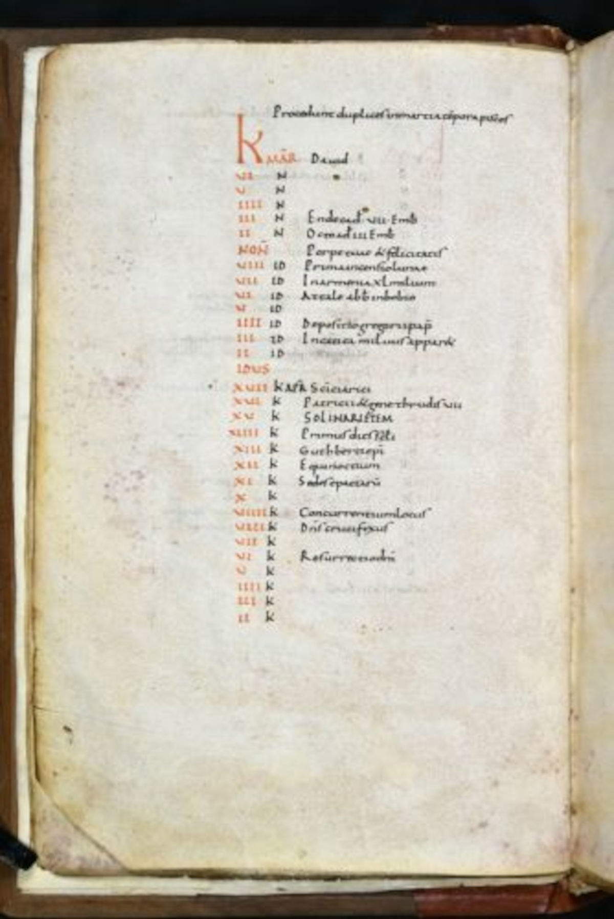 Ministero della Cultura - Biblioteca Medicea Laurenziana. Calendario anno 813