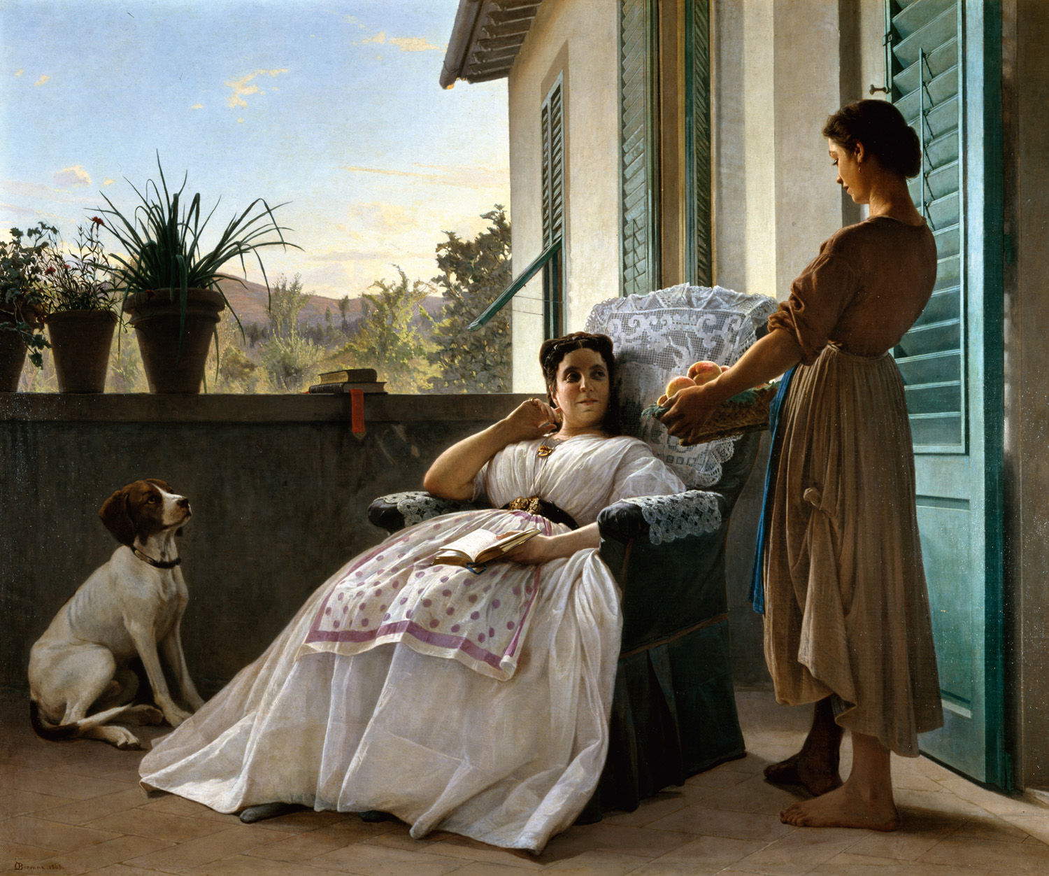 Odoardo Borrani, Primizie (1868; óleo sobre lienzo, 110 x 130 cm; Florencia, colección particular)