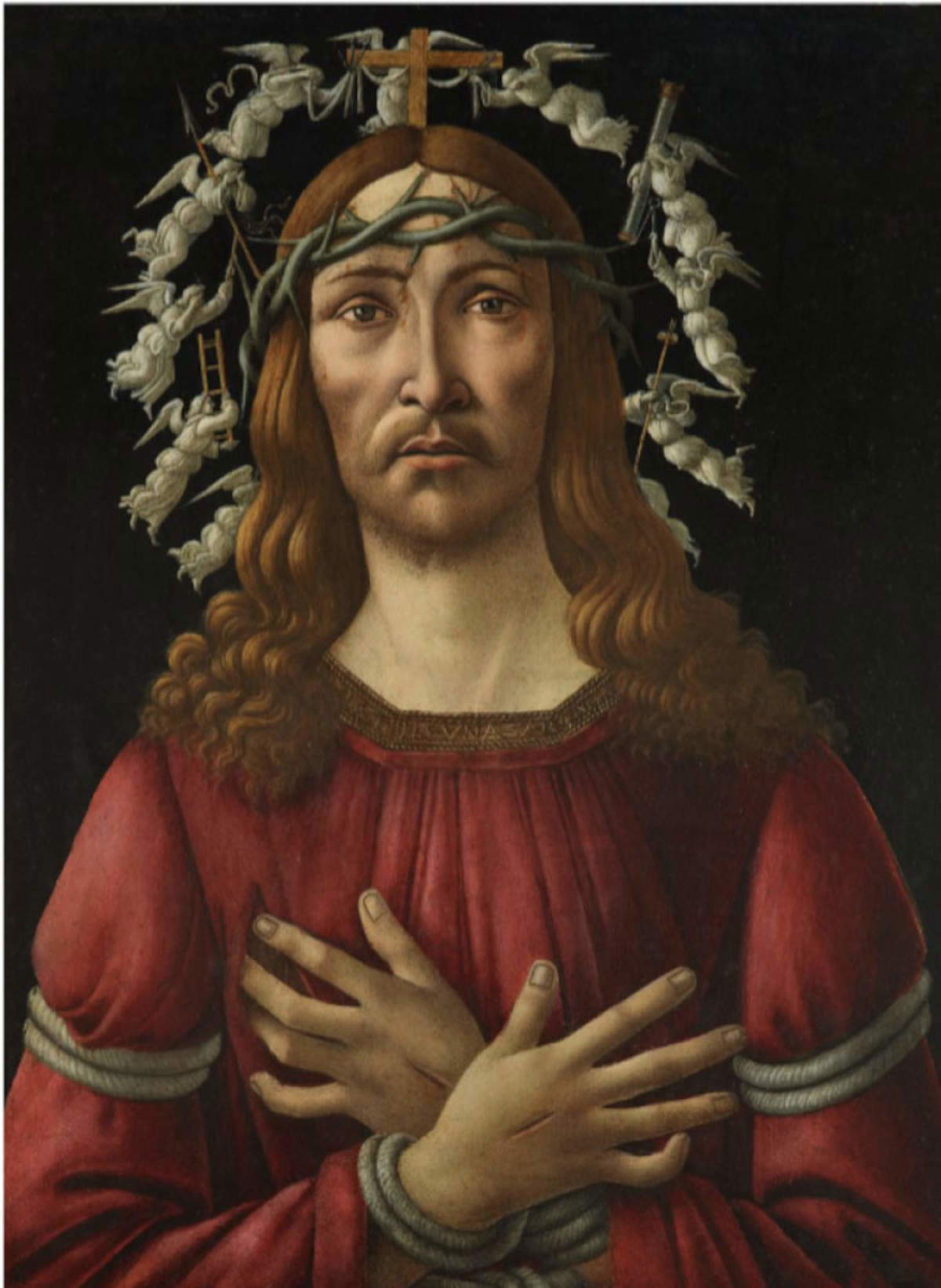 Sandro Botticelli, *Vir Dolorum* (tempera and oil on wood, 69 x 51.4 cm)