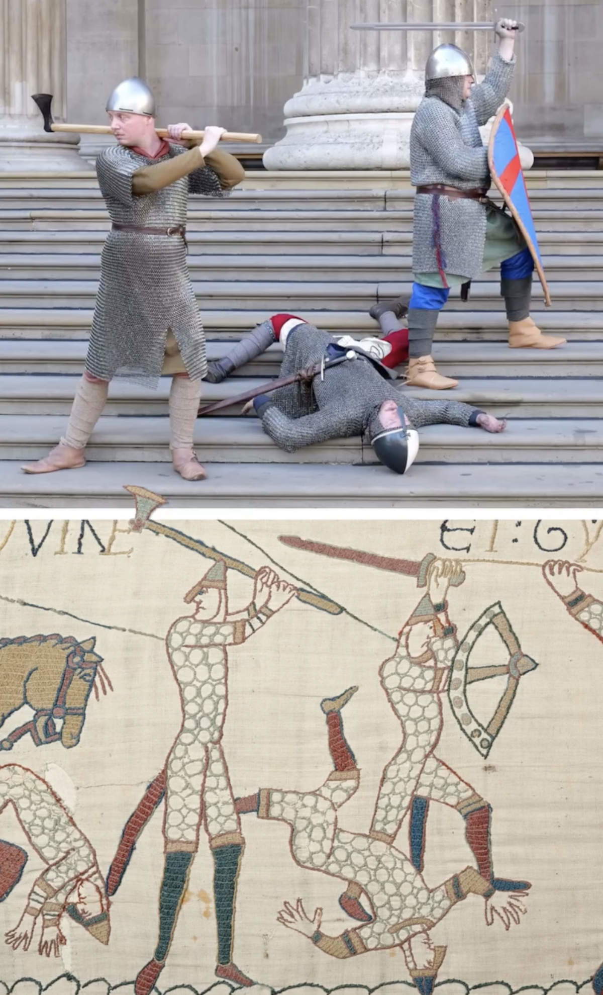 La rievocazione dedicata all'Arazzo di Bayeux. Foto: Profilo Ig - Brisith Museum