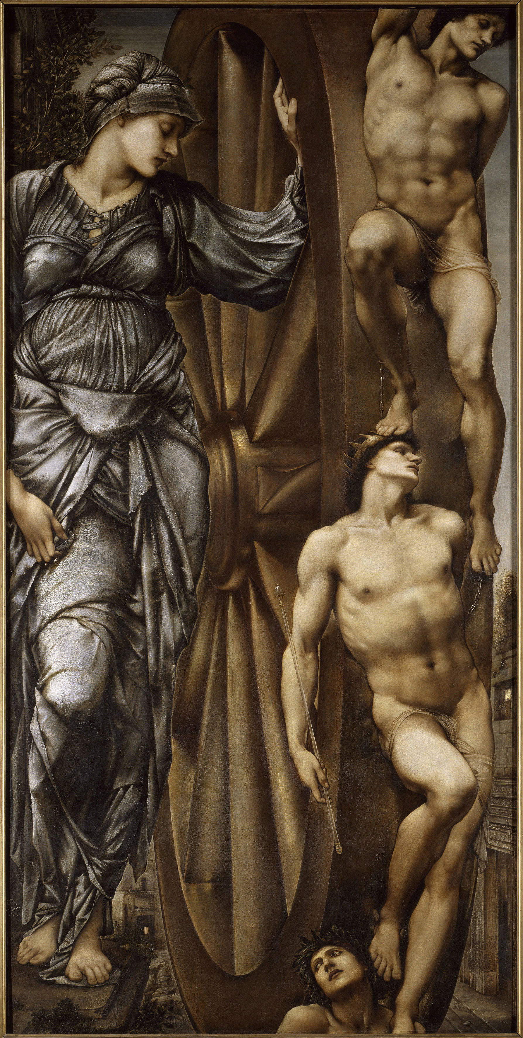 Burne-Jones, Edward, La Roue de la Fortune (The Wheel of Fortune) (1877-1883; olio su tela; Parigi,Musee d'Orsay,  Inv.: RF1980-3. Photographer: G&eacute;rard Blot) Foto: G&eacute;rard Blot. Credit: RMN-Grand Palais / G&eacute;rard Blot/ Dist. Foto SCALA