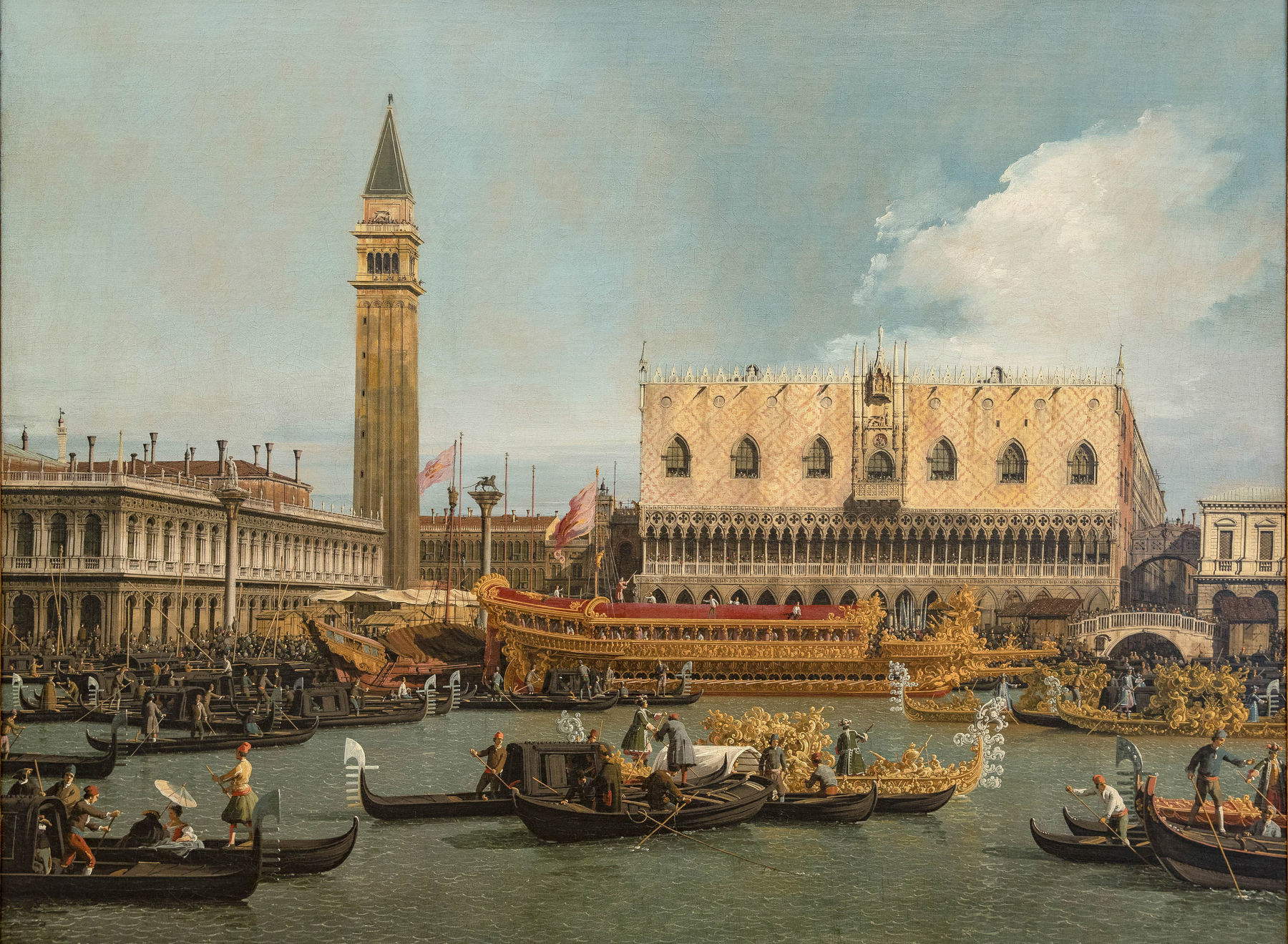 Canaletto, Il Bucintoro al molo nel giorno dell'Ascensione (c. 1740; oil on canvas, 120.5 x 157 cm; Turin, Pinacoteca Giovanni e Marella Agnelli) Photo: Pinacoteca Giovanni e Marella Agnelli