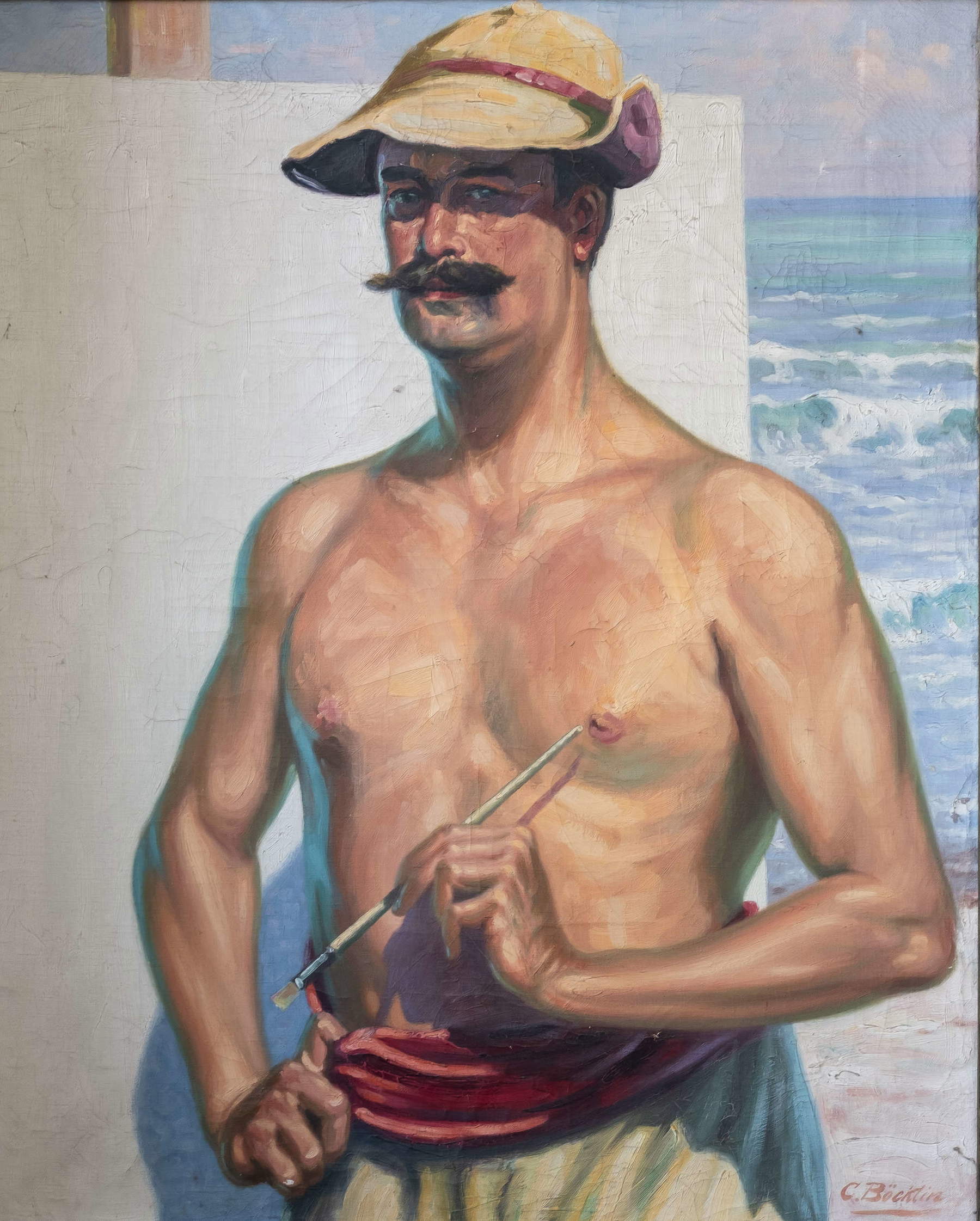 Carlo B&ouml;cklin, Selbstporträt (um 1908; Öl auf Leinwand, 80 x 100 cm, Sammlung Arnoldo Boecklin)