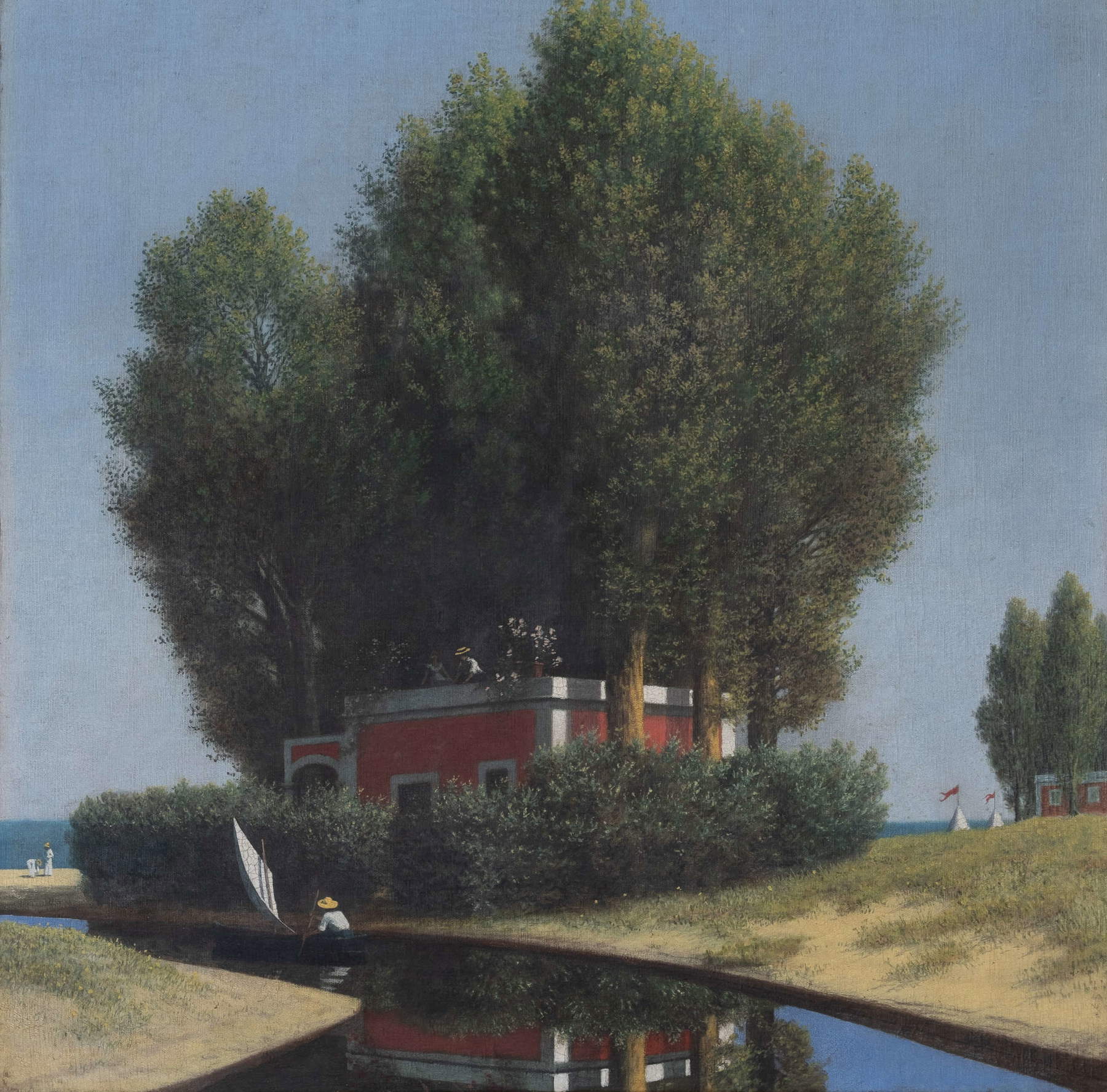 Carlo B&ouml;cklin, Häuschen am Meer (1901–1905; Öl auf Leinwand, 70 × 70 cm; Sammlung Arnoldo Boecklin)