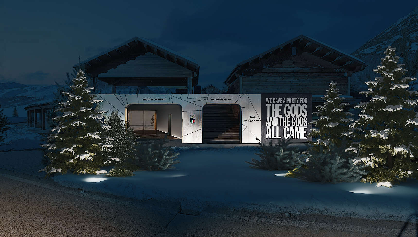 Casa Italia, Livigno. Rendering: Marco Tripodi for CONI