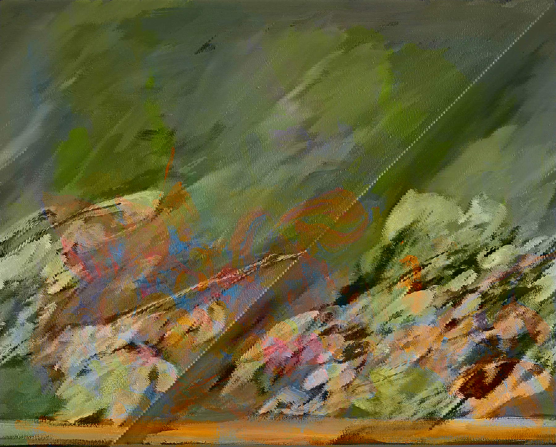 Uwe Wittwer, Die Ernte 6 / the harvest 6 (2024; oil on canvas, 42 &times; 52 cm). Courtesy of the artist and Monica De Cardenas Milan. Photo: Atelier Uwe Wittwer