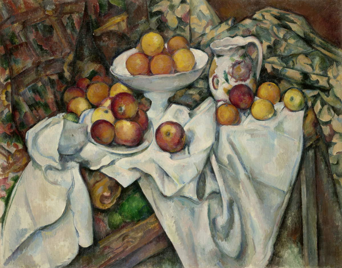Paul Cezanne, Mele e arance (1899 circa, olio su tela, 74 &times; 93 cm; Parigi, Mus&eacute;e d'Orsay) &copy; GrandPalaisRMN (Mus&eacute;e d'Orsay) / Herv&eacute; Lewandowski