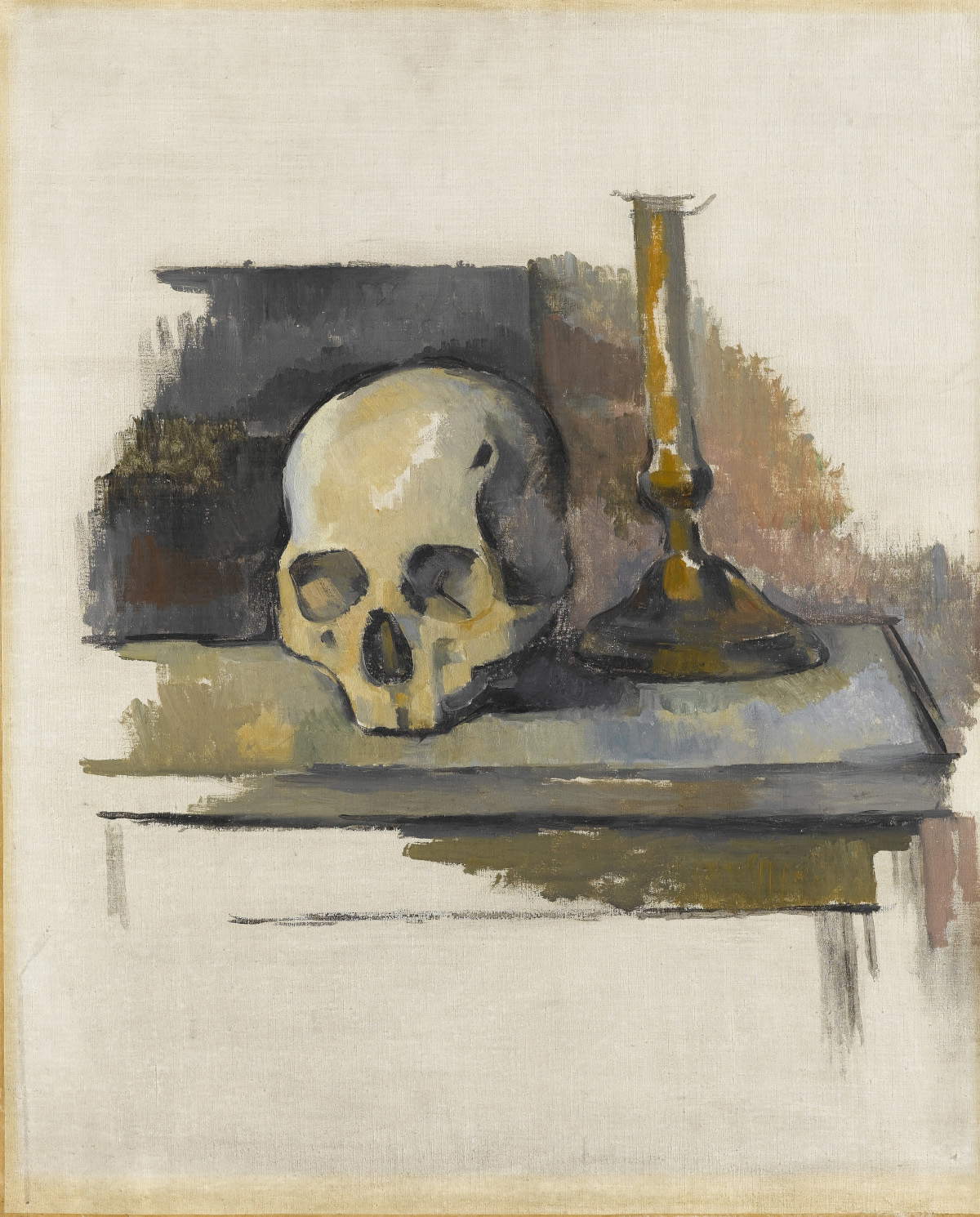 Paul Cezanne, Natura morta con teschio e candelabro (intorno al 1900; olio su tela, 61 x 50 cm; Staatsgalerie Stuttgart). Foto: bpk / Staatsgalerie Stuttgart