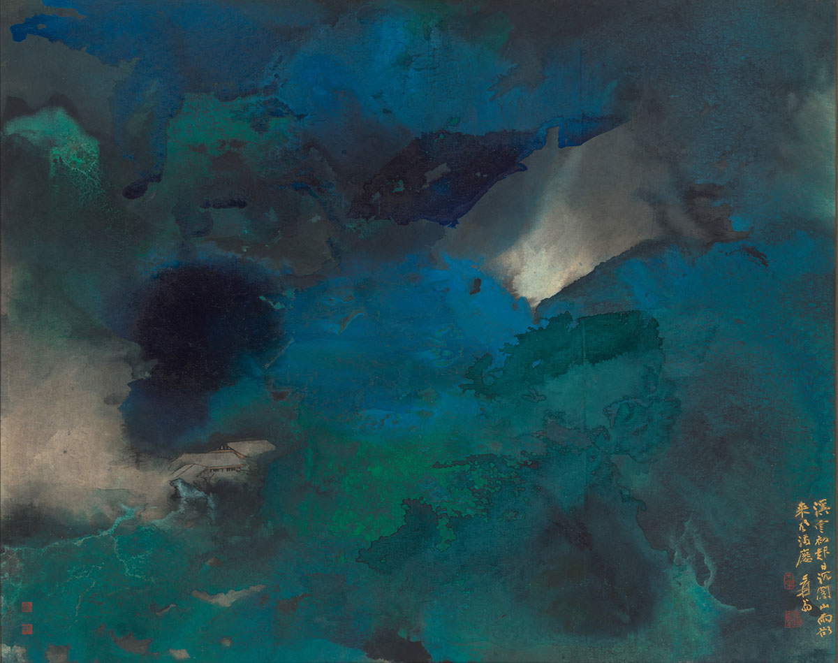 Chang Dai-chien (Zhang Daqian), „Der herannahende Sturm“ (1967) – Erwerb, Schenkung von Sing Sheng Chang zum Gedenken an Chang Hsu Wen-po, Stiftungsfonds 2024 und 2025 sowie Mittel verschiedener Spender, 2026. &copy; Chang Dai-chien. Bild mit freundlicher Genehmigung des Met.