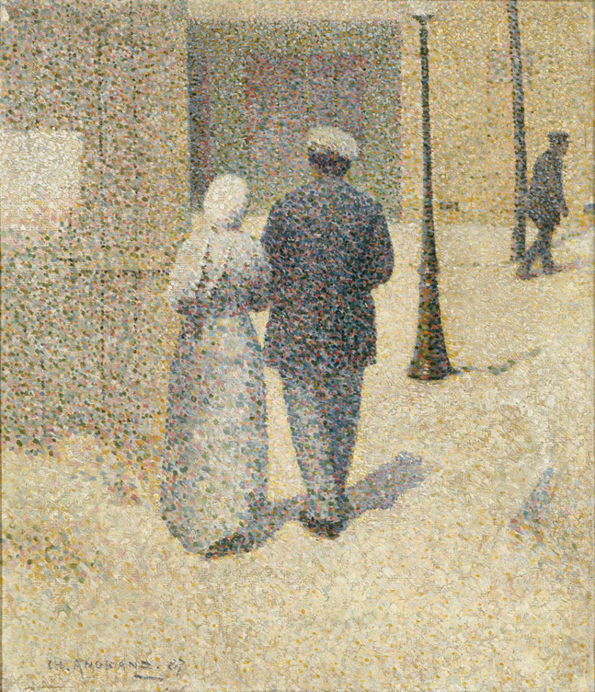 Charles Angrand, Pareja en la calle (1887; óleo sobre lienzo; París, Museo de Orsay) &copy; GrandPalaisRmn / Herv&eacute; Lewandowski
