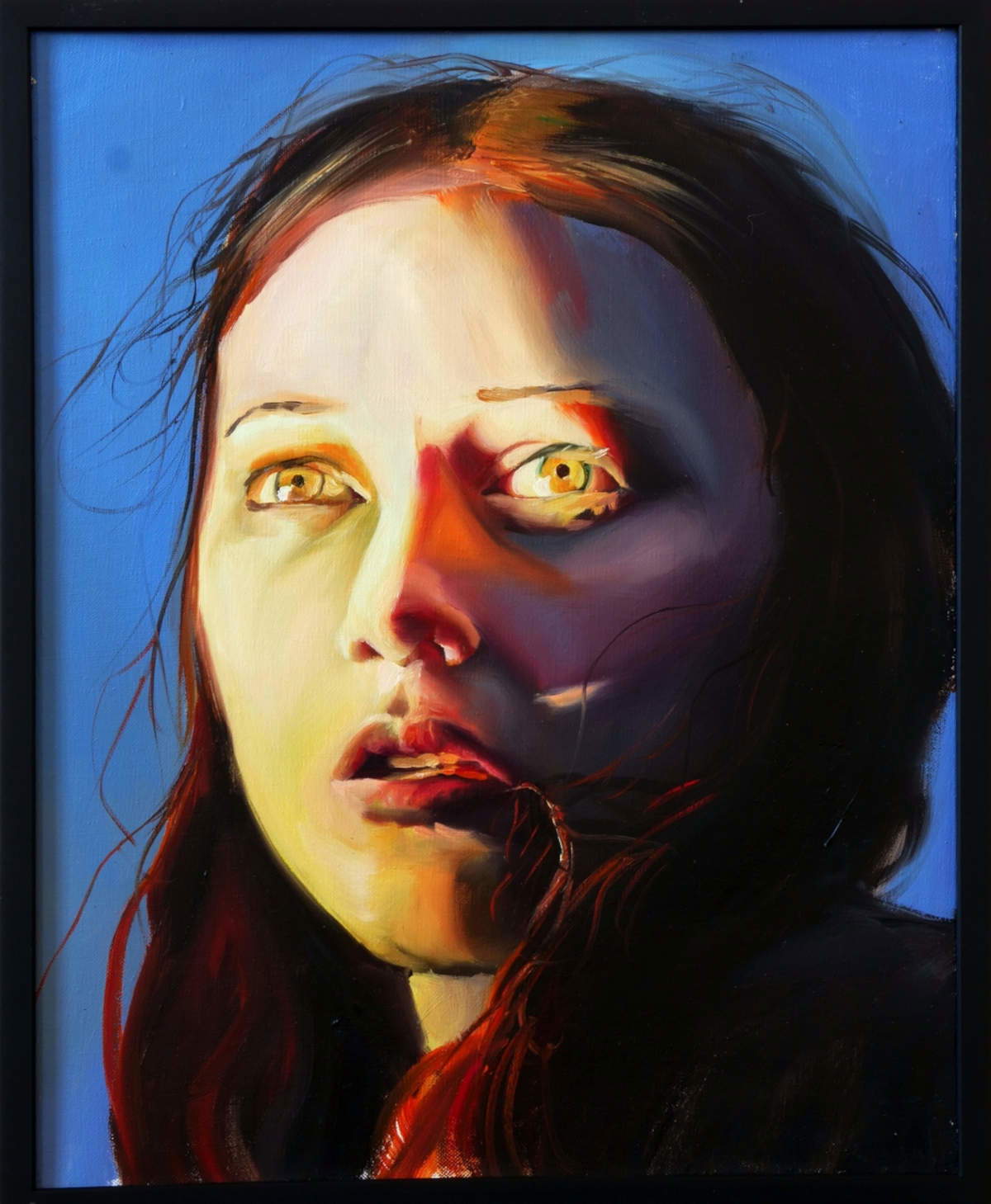 Chiara Calore, „Occhi gialli“ (2026; Öl auf Leinwand, 50 x 40 cm) Foto: Andrea Pezzi