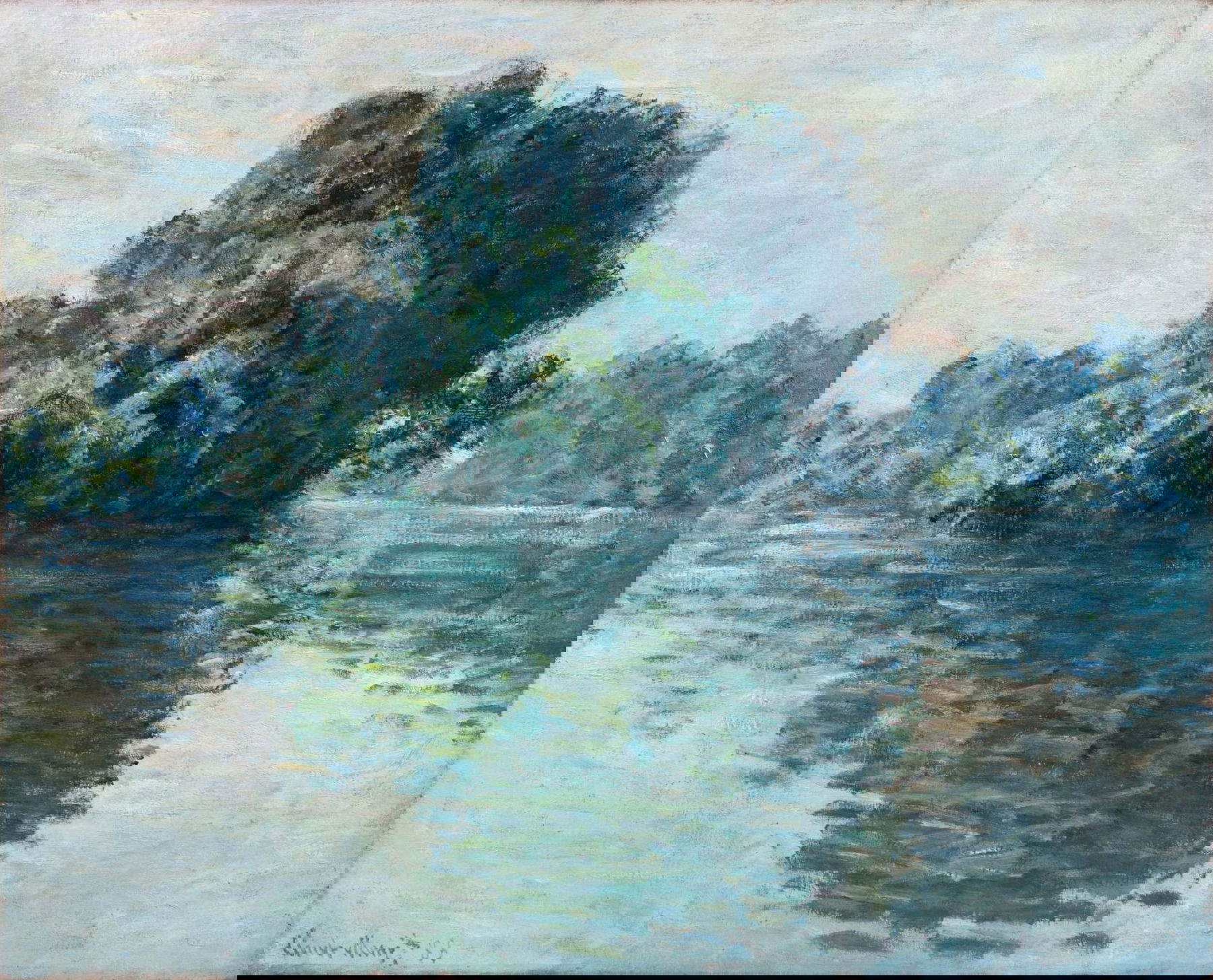 Claude Monet, Les &Icirc;les de Port-Villez (1883; Öl auf Leinwand, 65,5 x 81,8 cm; Eigentum einer europäischen Privatsammlung, signiert Claude Monet und datiert 83 (unten links)) Foto: &copy; Sotheby's. Schätzwert zwischen 3 und 5 Millionen Euro