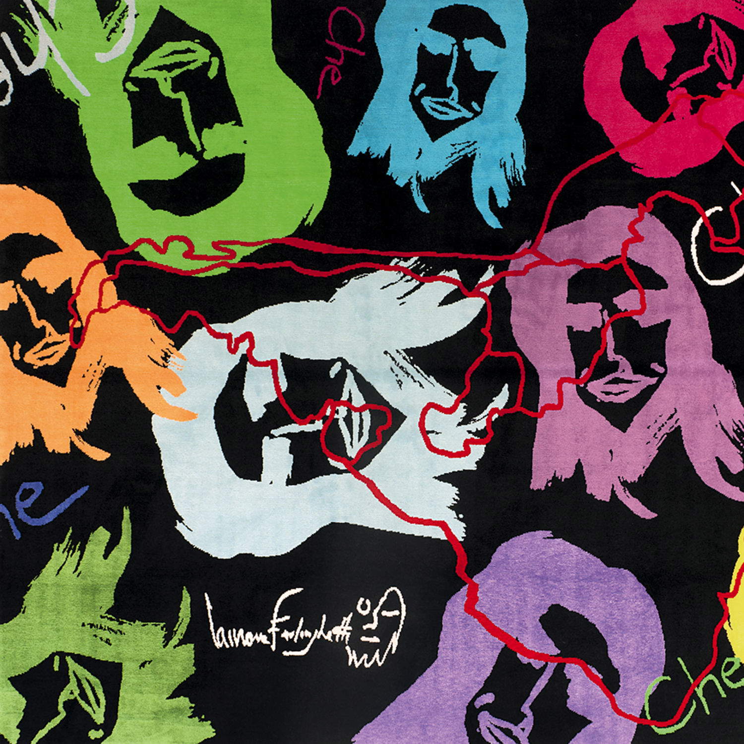 Cleto Munari, Alfombra diseñada por Lawrence Ferlinghetti, modelo El Che (2008; 400 x 300 cm, edición limitada, número 5 de 29) Foto: Robertaebasta