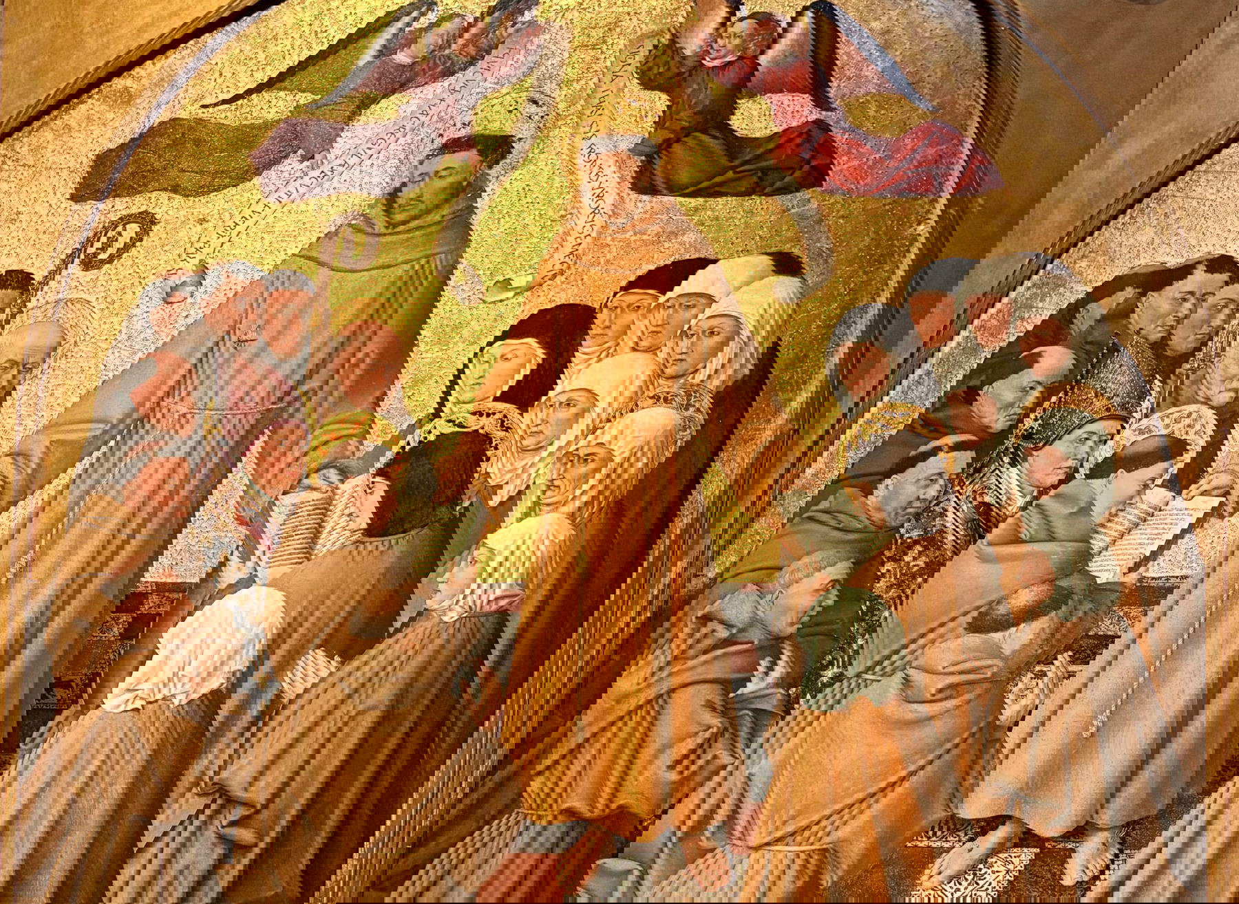 Colantonio, Saint François délivrant la règle aux ordres franciscains' et détail (150x185 cm)