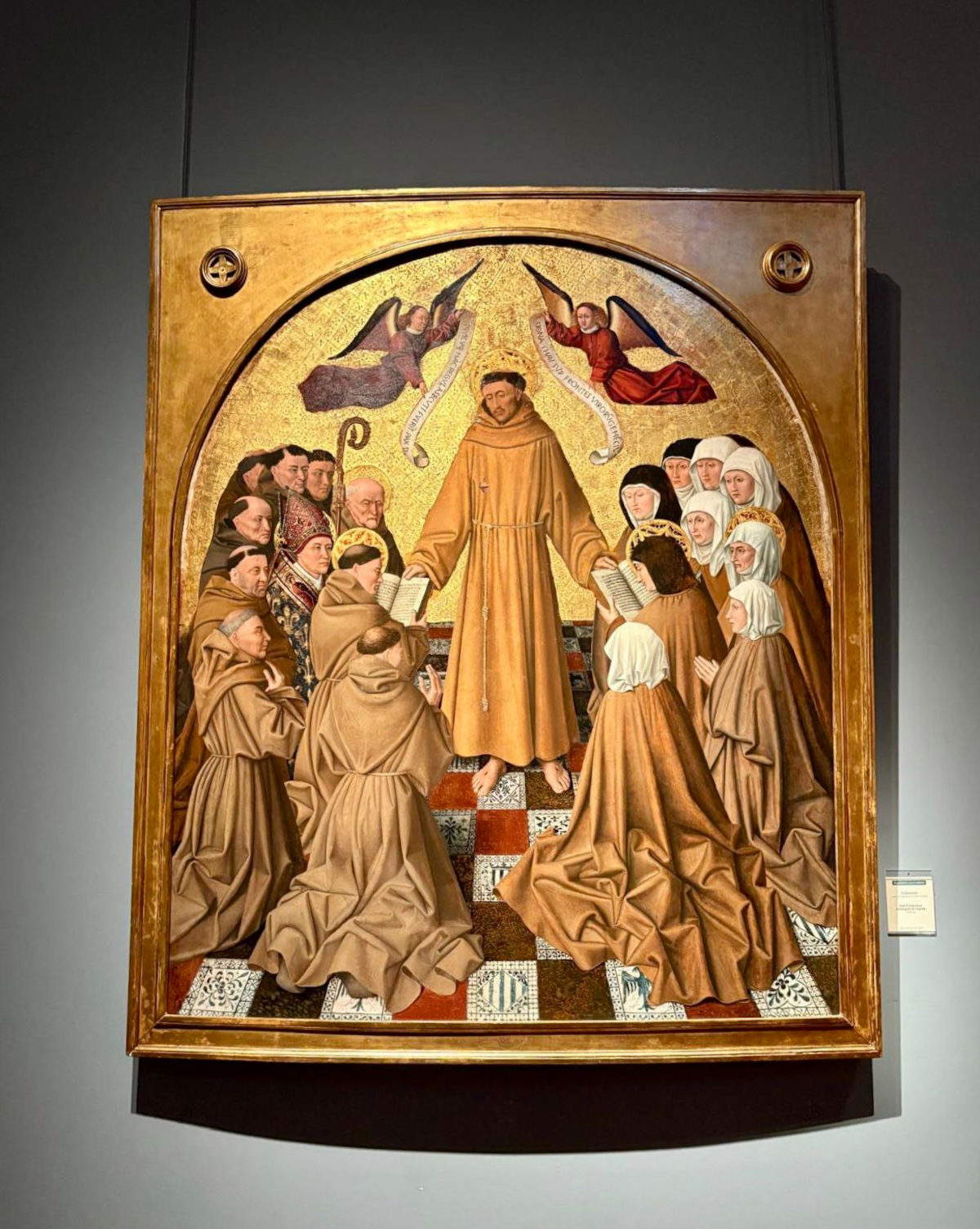 Colantonio, Saint François délivrant la règle aux ordres franciscains' et détail (150x185 cm)