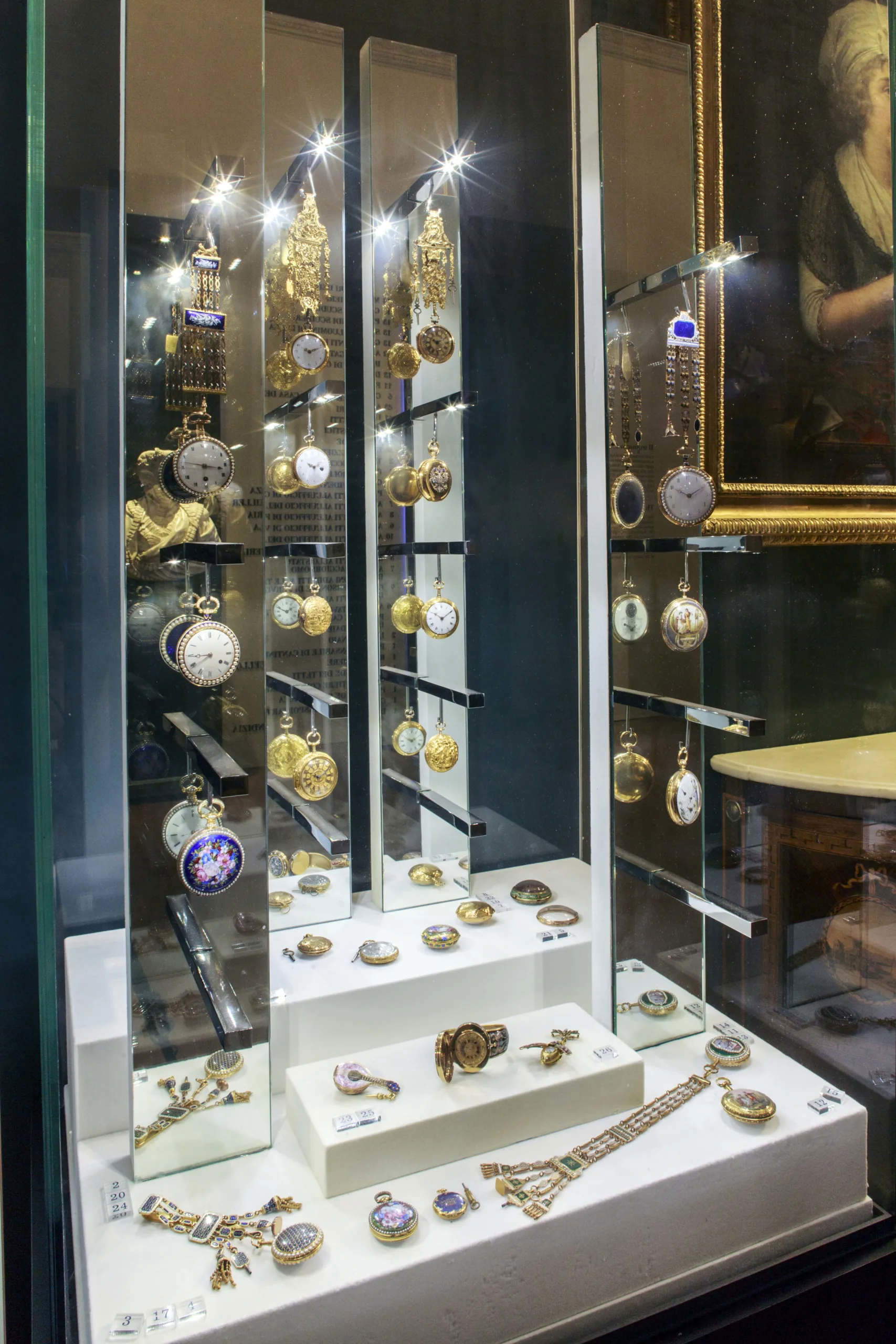 The 18th-century watch collection at Venaria Reale (26 pieces). Photo: Reggia di Venaria Reale