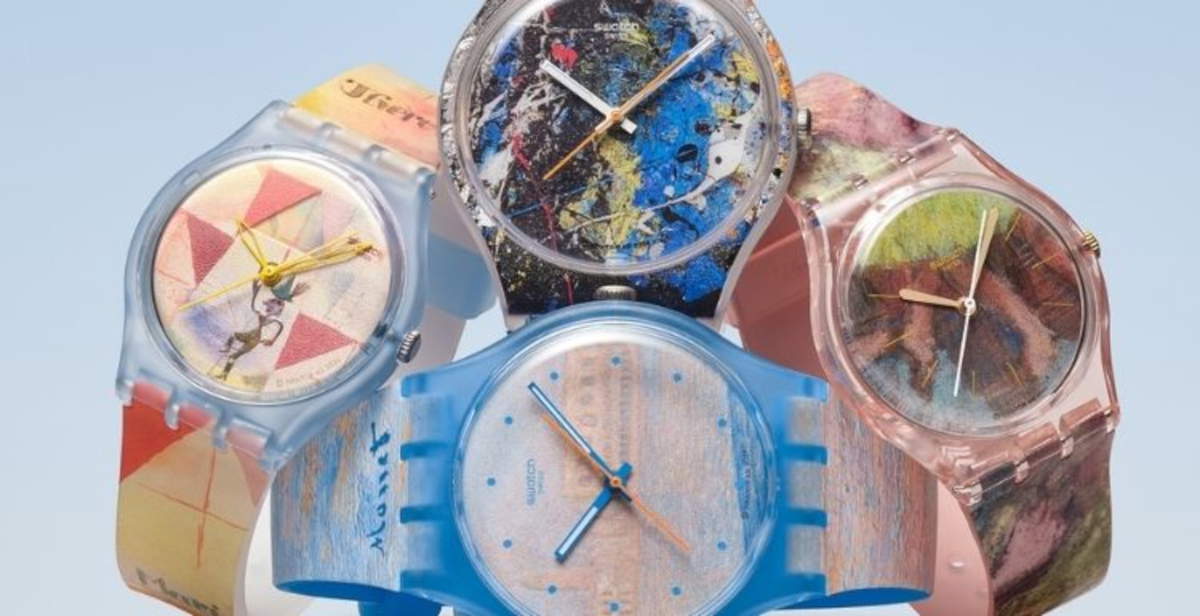 Swatch und Guggenheim präsentieren eine Kollektion von vier Uhren, die von Meisterwerken des 20.