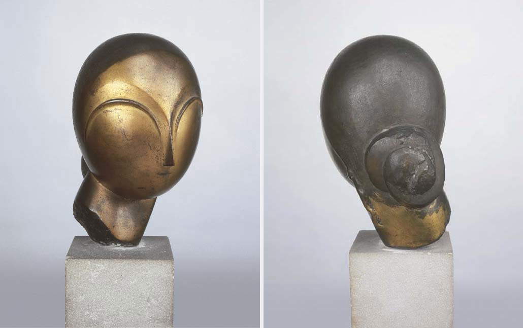 Constantin Brancusi, Danaide (um 1913; Bronze mit Blattgold und dunkelbrauner Patina, Höhe 28 cm)