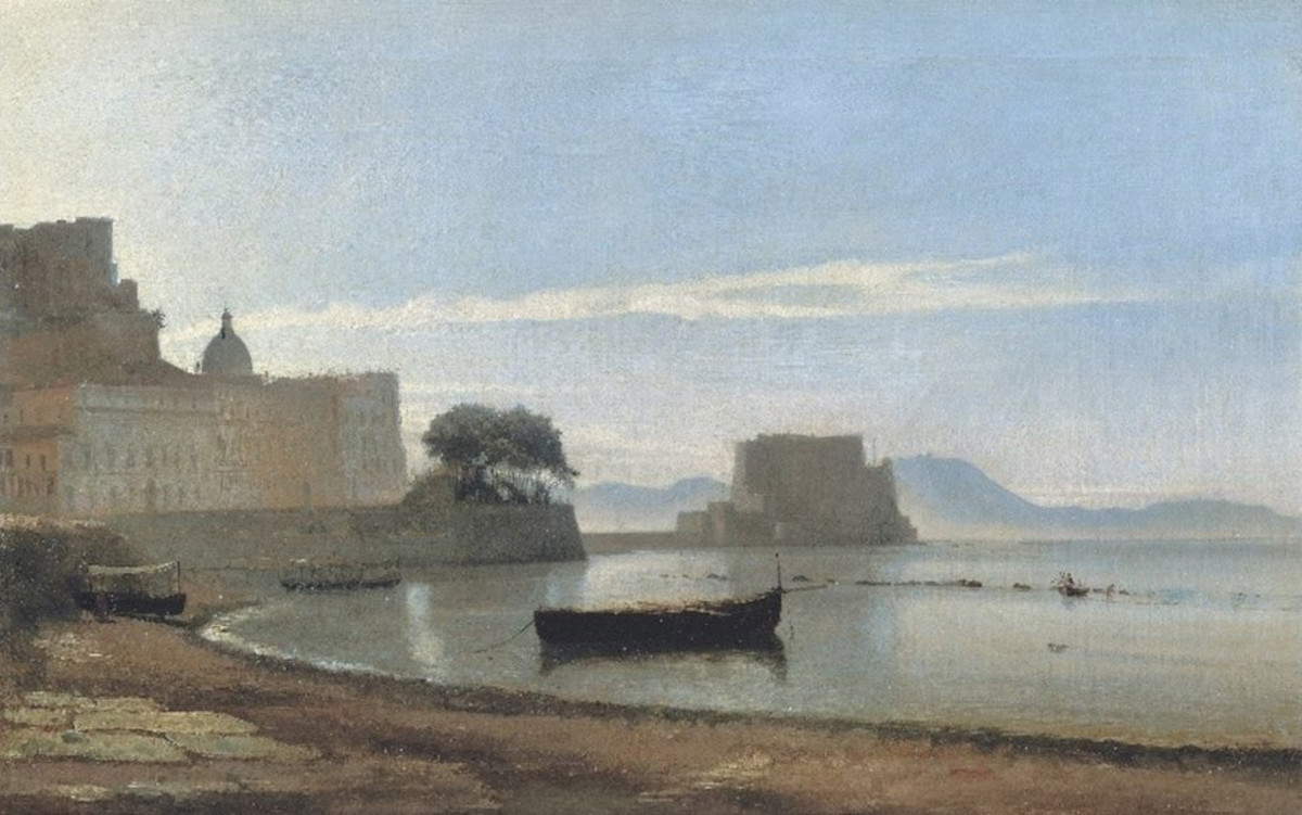 Jean-Baptiste-Camille Corot, The Bay of Naples with Castel dell'Ovo (1828)