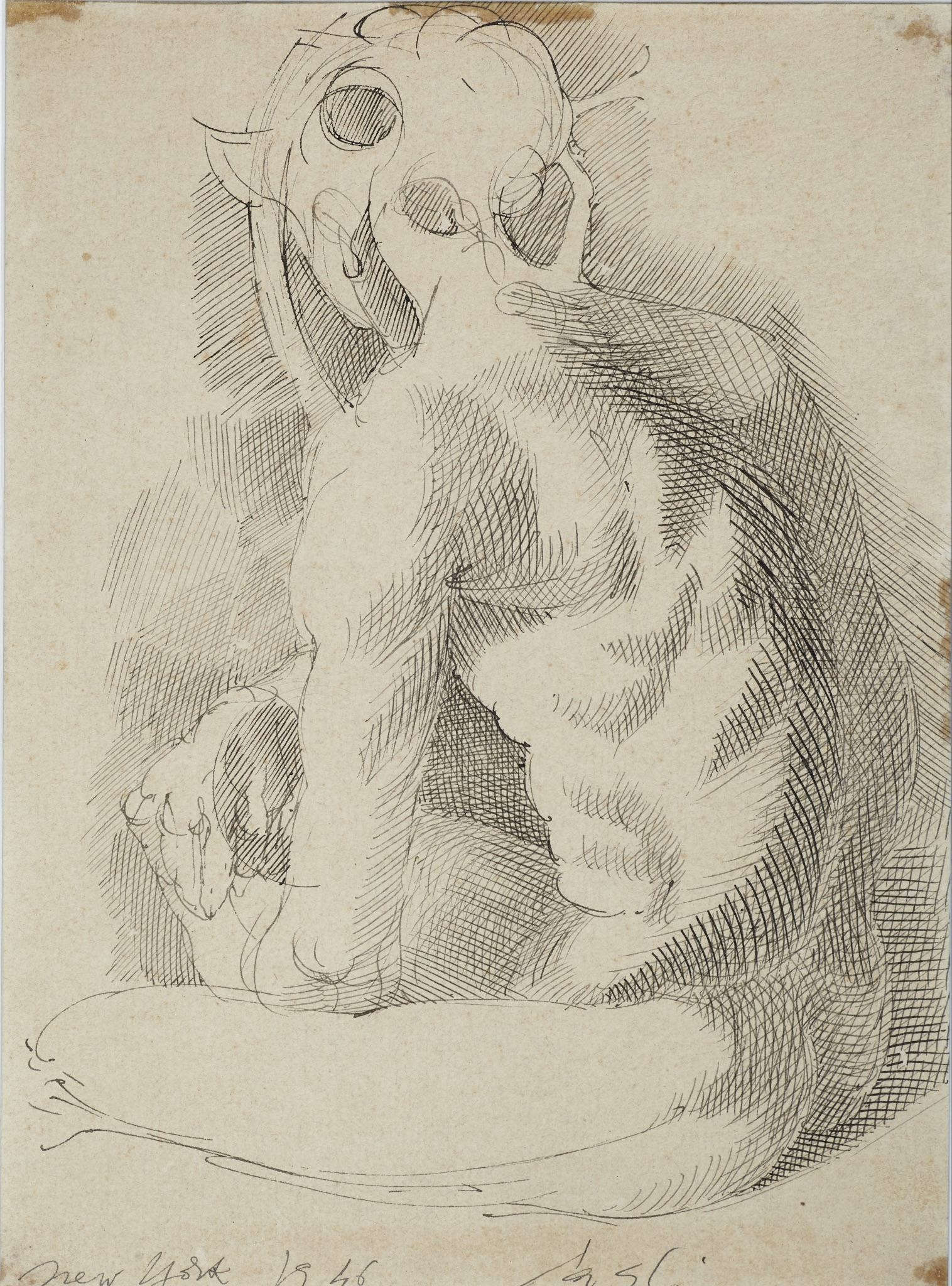 Corrado Cagli, Polyphemus (1946; ink on paper, 320 x 200 mm)