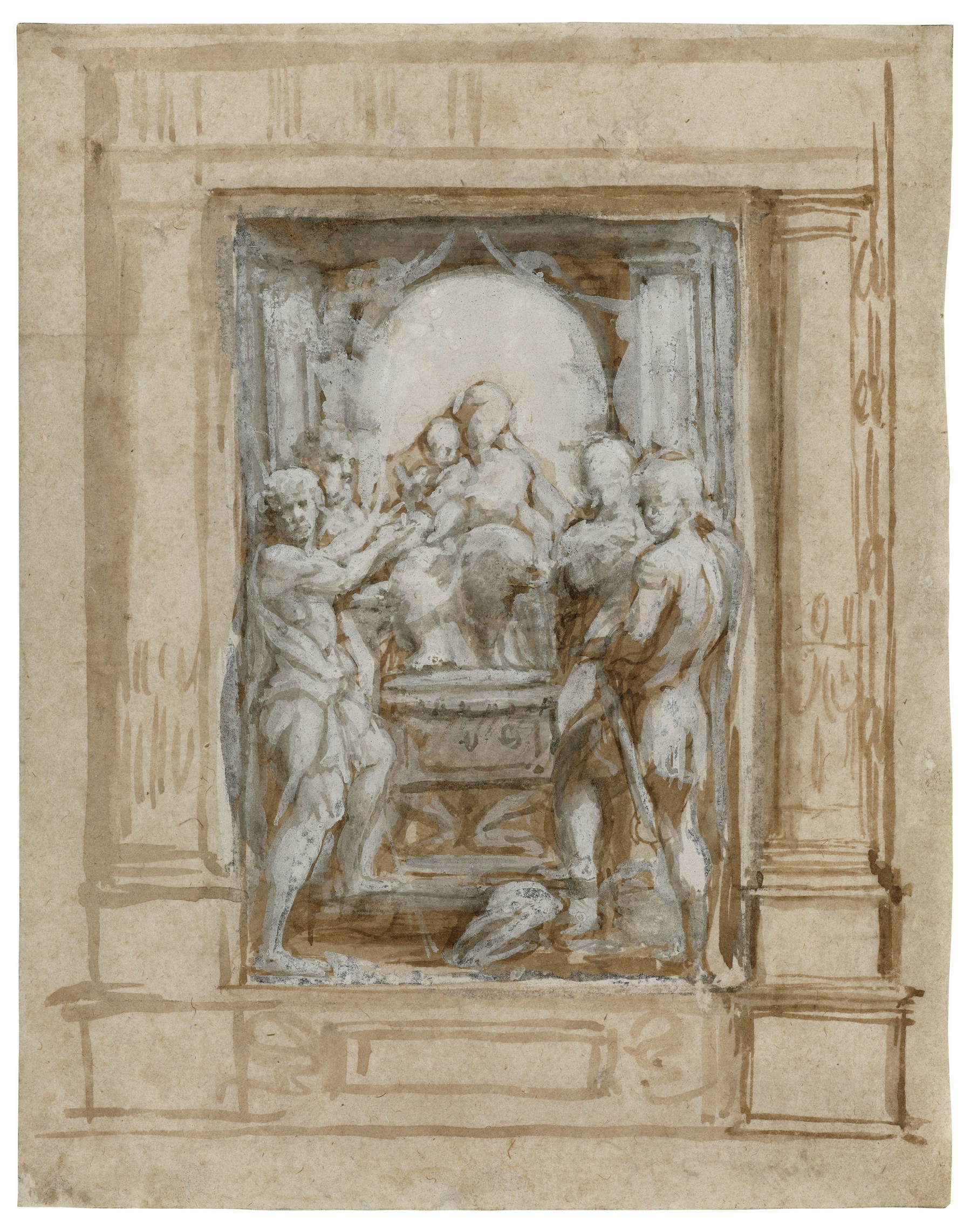 Correggio, dessin pour la Vierge de Saint-Georges (avant 1530 ; Dresde, Kupferstich-Kabinett, Staatliche Kunstsammlungen Dresden) &copy; Kupferstich-Kabinett, Staatliche Kunstsammlungen Dresden. Photo : Herbert Boswank