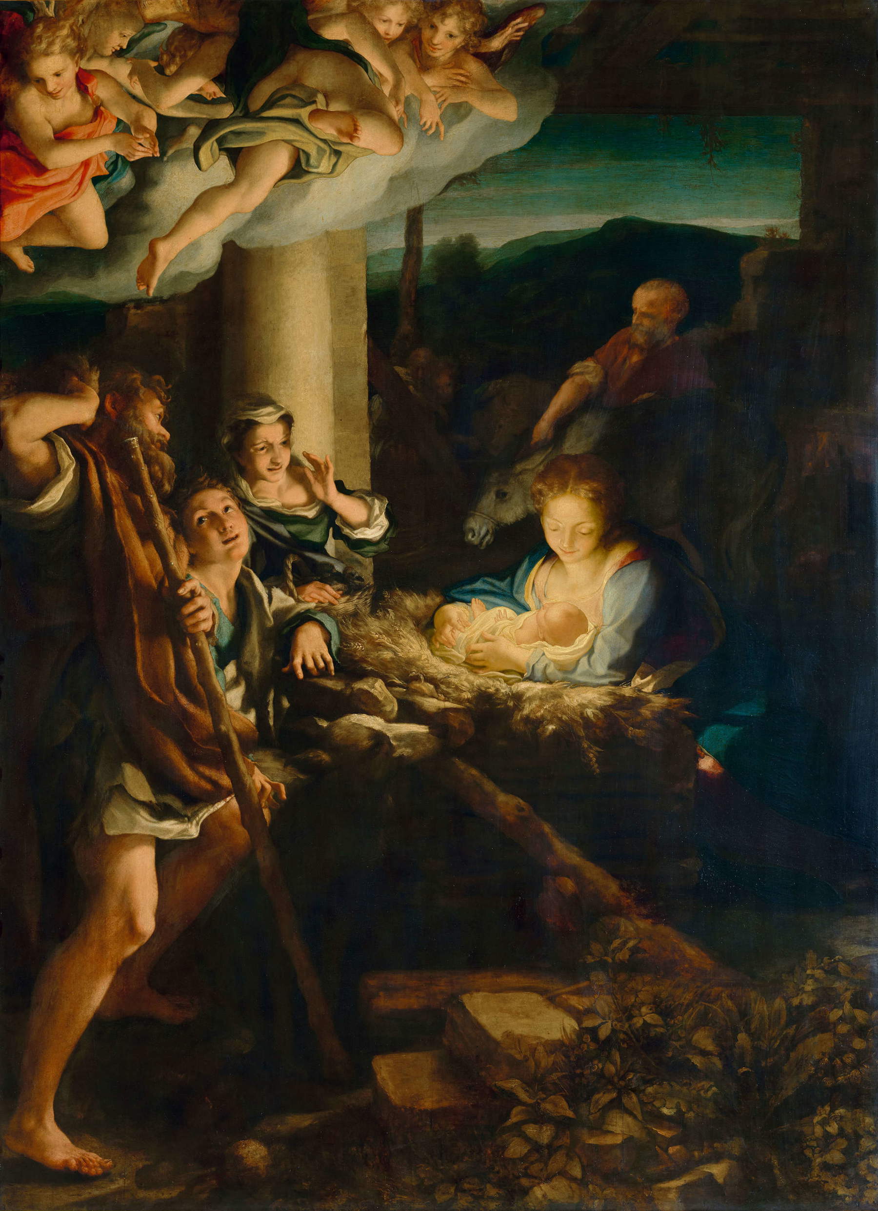 Correggio, La Nuit (vers 1528-1530 ; Dresde, Gem&auml;ldegalerie Alte Meister, Staatliche Kunstsammlungen Dresden) &copy; Gem&auml;ldegalerie Alte Meister, Staatliche Kunstsammlungen Dresden. Photo : Elke Estel, Hans-Peter Klut