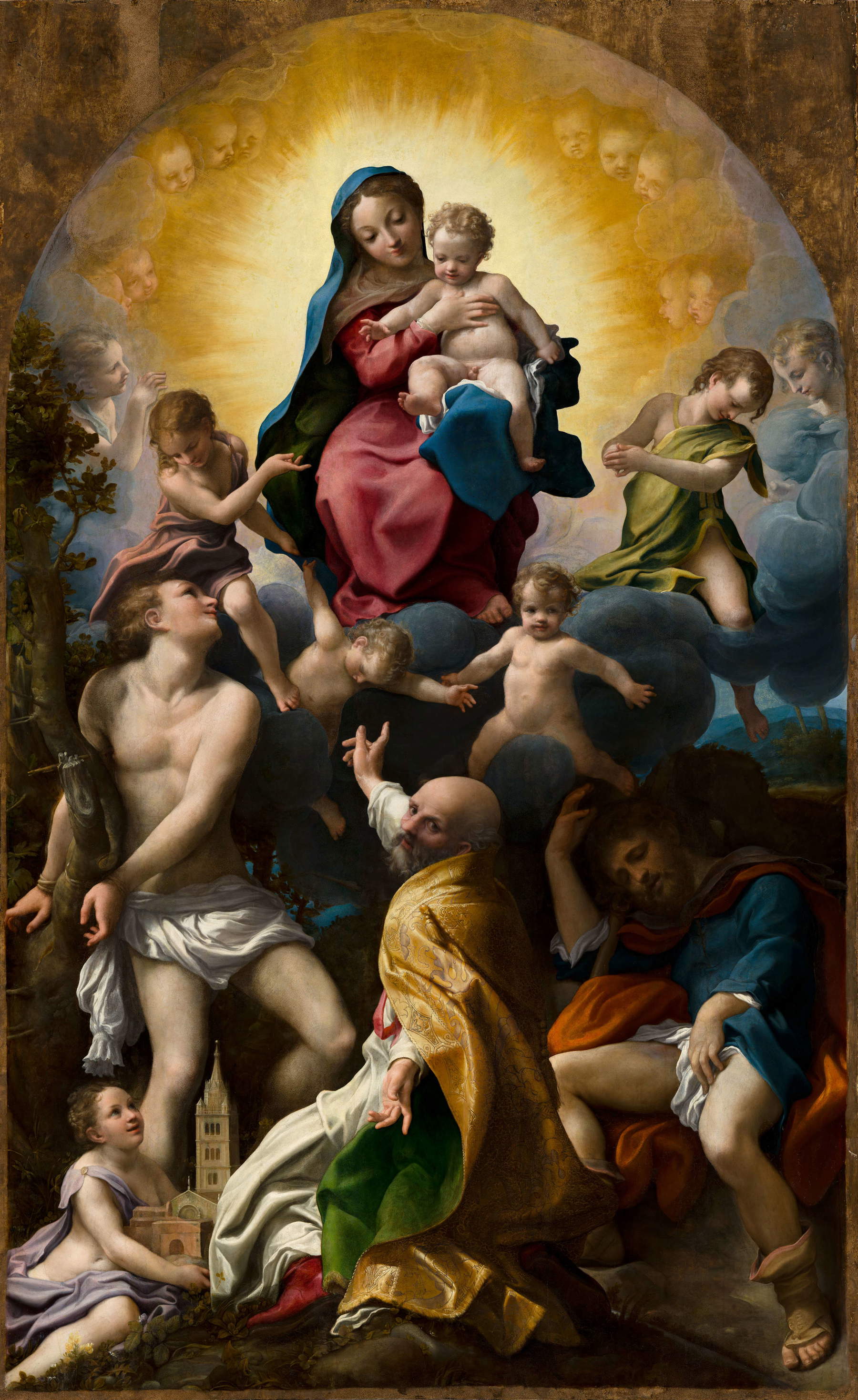 Correggio, La Vierge de Saint-Sébastien (vers 1524 ; Dresde, Gem&auml;ldegalerie Alte Meister, Staatliche Kunstsammlungen Dresden) &copy; Gem&auml;ldegalerie Alte Meister, Staatliche Kunstsammlungen Dresden. Photo : Laura Princzess, Steffi Bodechtel, Jacob Franke