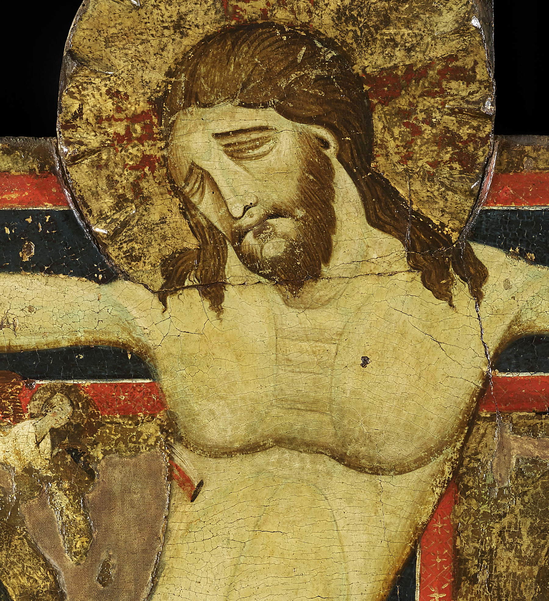 Detail of the painted cross on Corso di Buono
