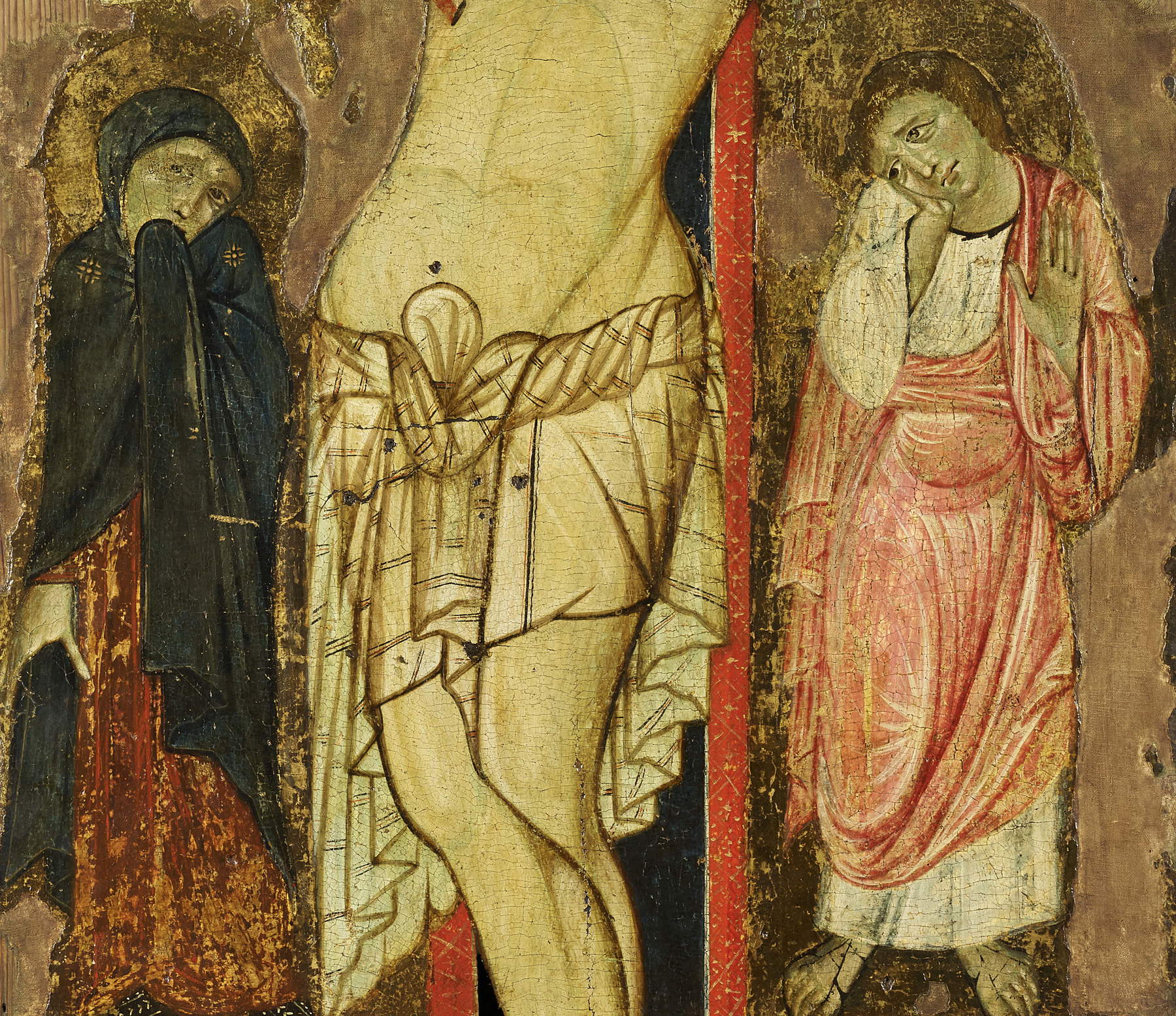 Detail of the painted cross on Corso di Buono