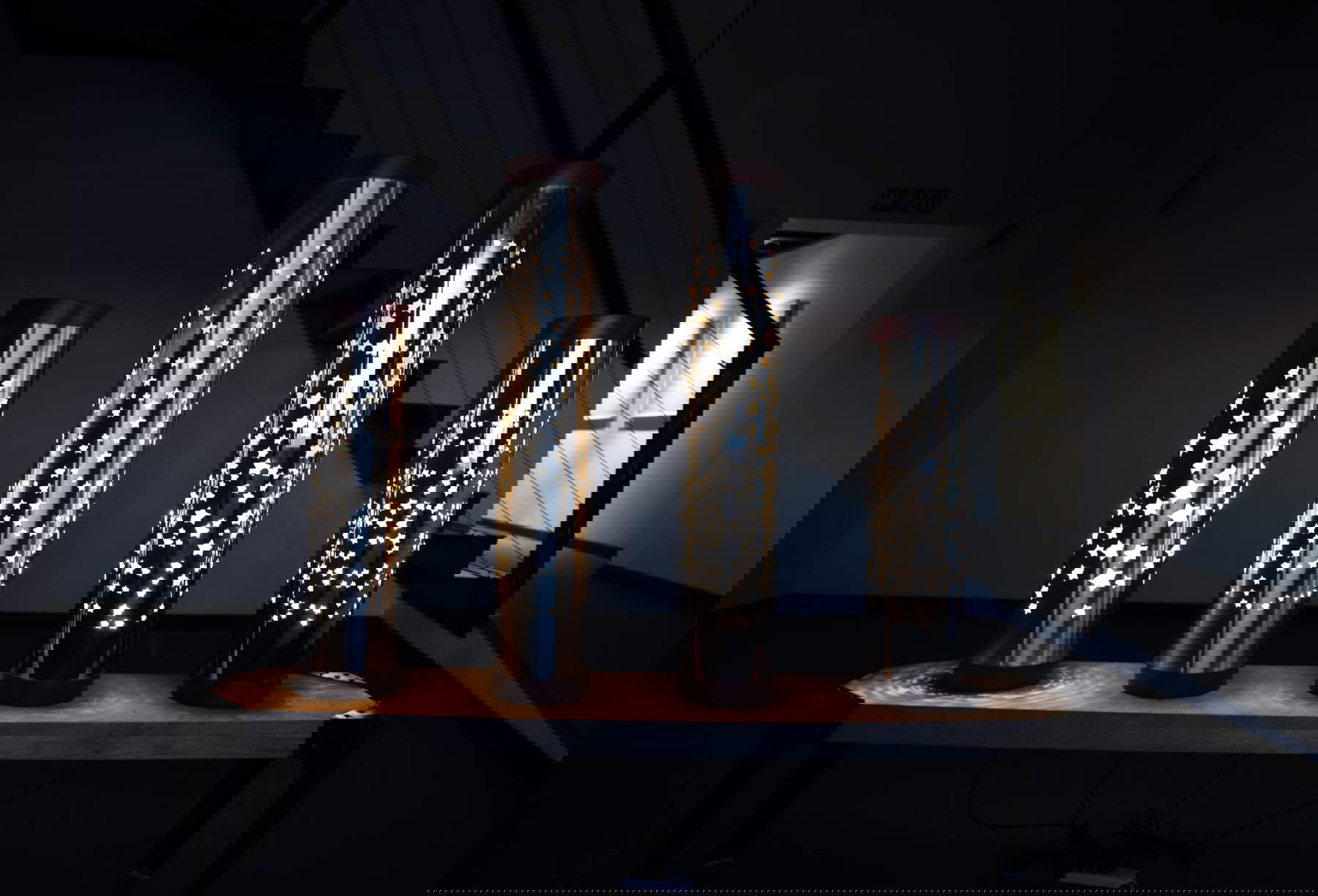 Cortina di Stelle installation featuring the works Braillight (2024-2025) by Fulvio Morella, 2026. Courtesy of Cramum and the artist