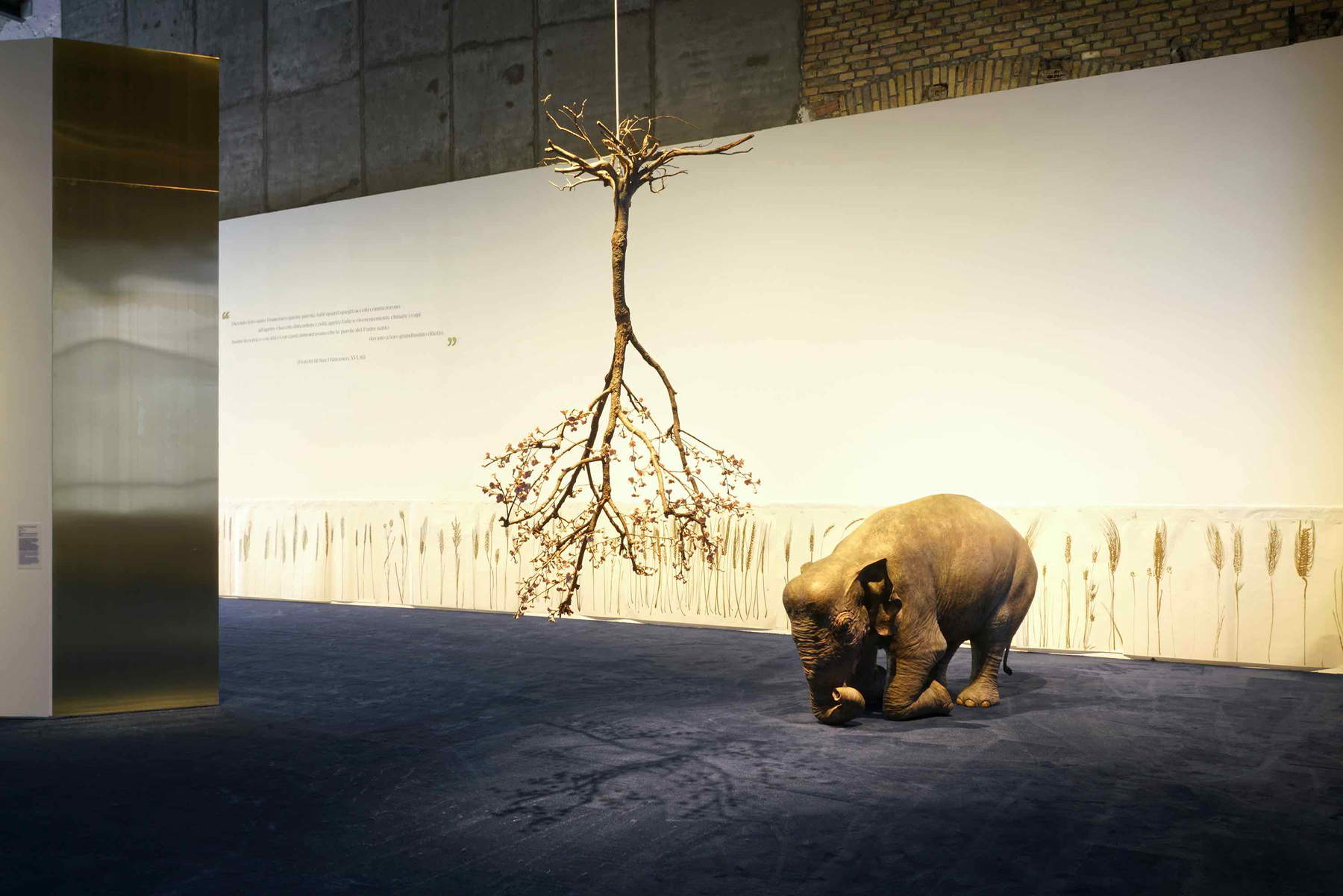 Setting up the exhibition Creatures, Creators. Saint Francis and contemporary art. Photo: &copy;Luis Do Rosario. Courtesy of MAXXI Foundation.