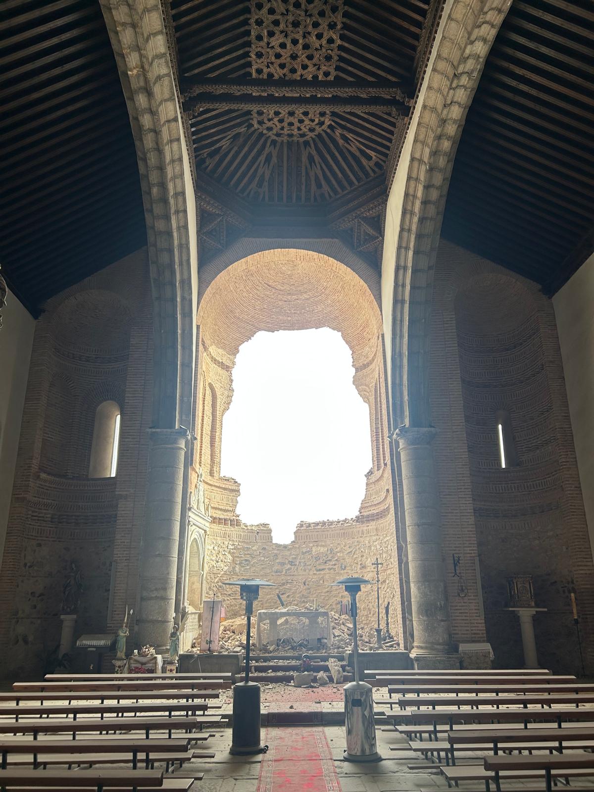 Der Einsturz der Apsis der Kirche Santa Mar&iacute;a del Castillo in Muriel de Zapardiel. Foto: Junta de Castilla y Le&oacute;n