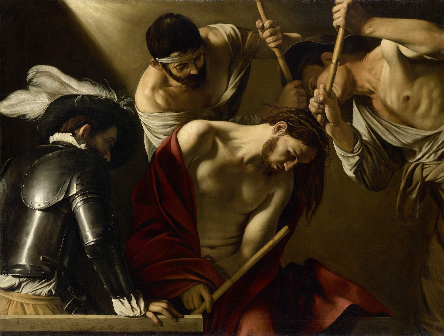 Caravaggio, The Coronation of Thorns (ca. 1601; oil on canvas) &copy; KHM-Museumsverband
