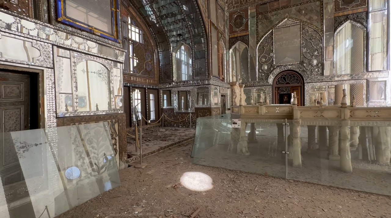 The damage to the Golestan Palace in Tehran. Profile X/ Government of the Islamic Republic of Iran.