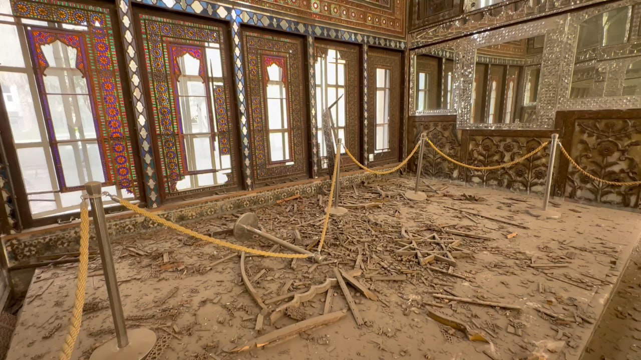 The damage to the Golestan Palace in Tehran. Profile X/ Government of the Islamic Republic of Iran.