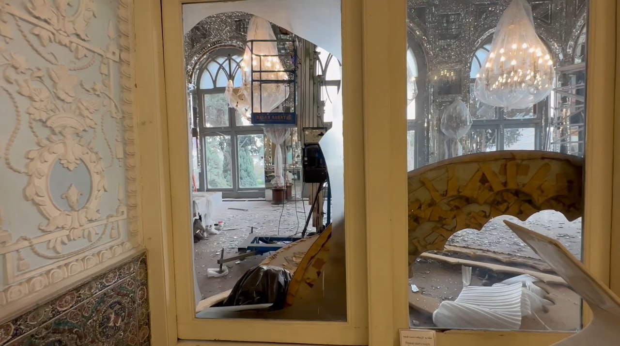 The damage to the Golestan Palace in Tehran. Profile X/ Government of the Islamic Republic of Iran.