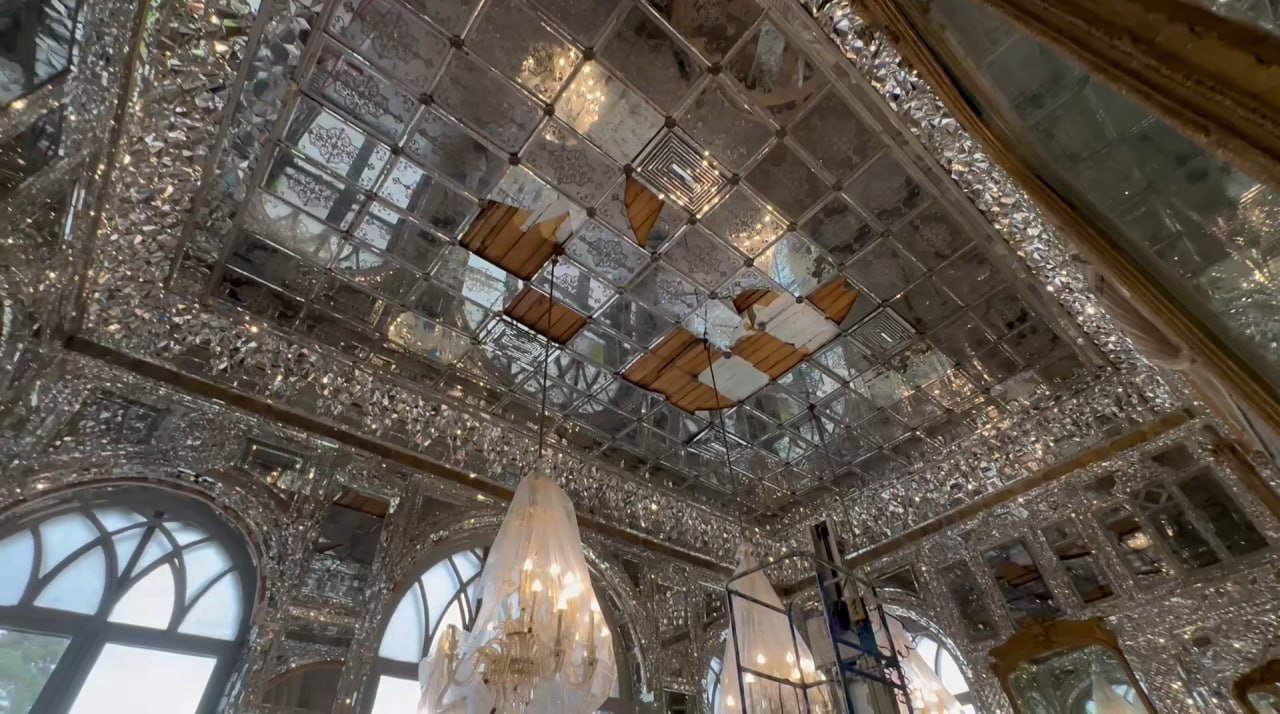 The damage to the Golestan Palace in Tehran. Profile X/ Government of the Islamic Republic of Iran.