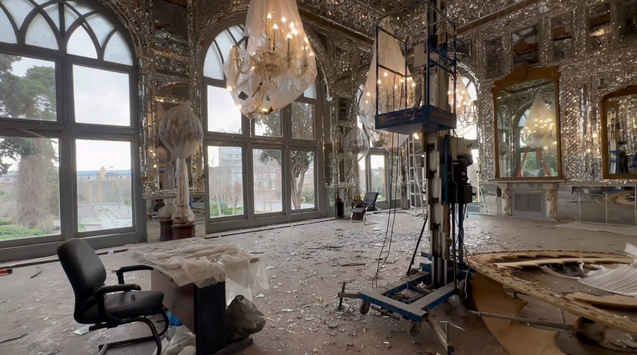The damage to the Golestan Palace in Tehran. Profile X/ Government of the Islamic Republic of Iran.