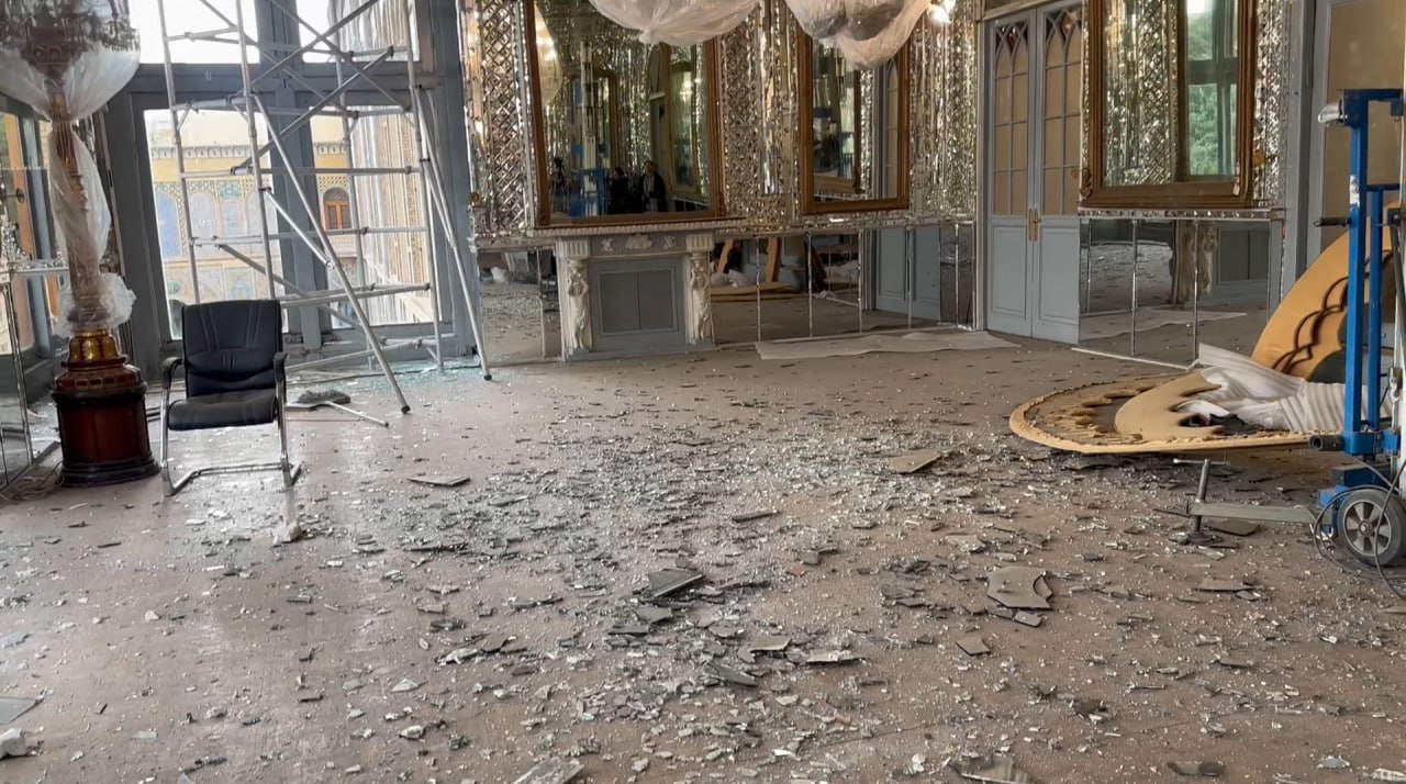 The damage to the Golestan Palace in Tehran. Profile X/ Government of the Islamic Republic of Iran.