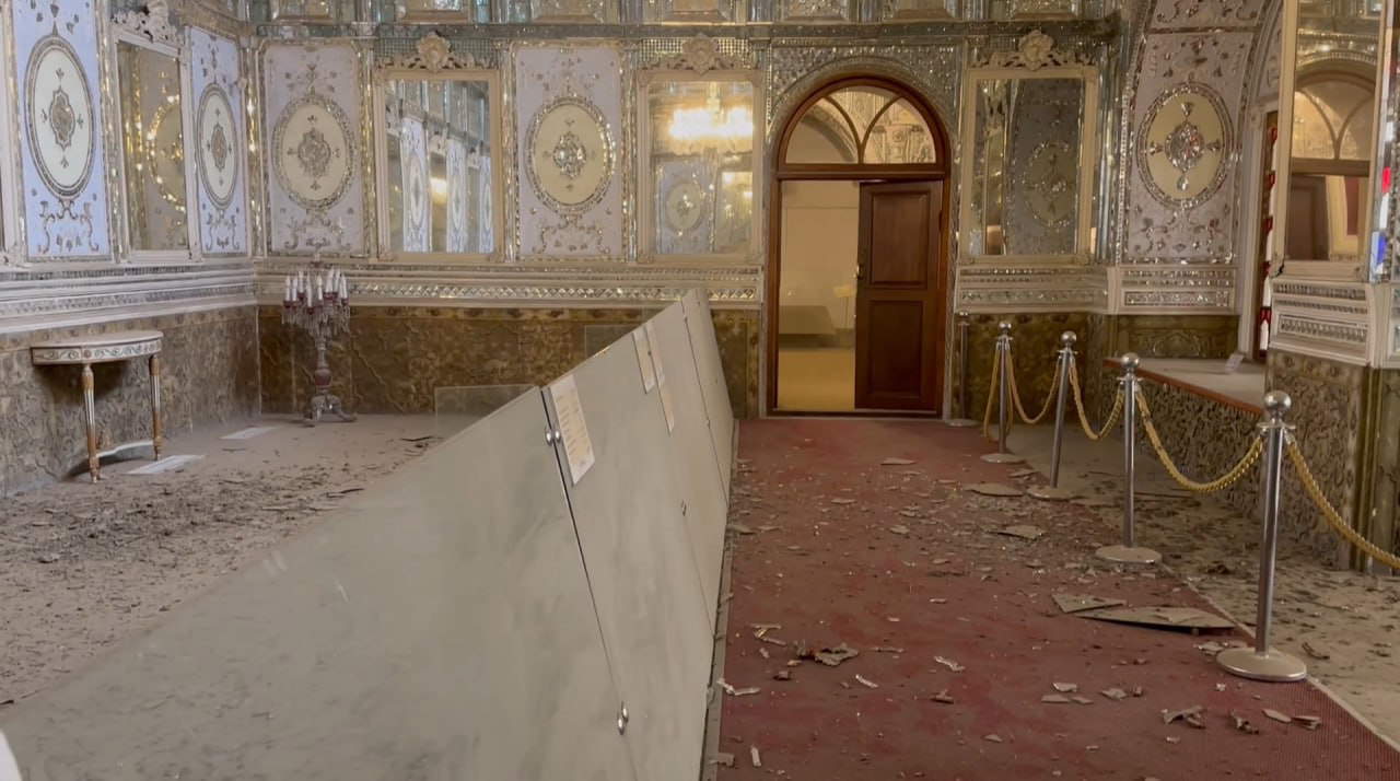 The damage to the Golestan Palace in Tehran. Profile X/ Government of the Islamic Republic of Iran.